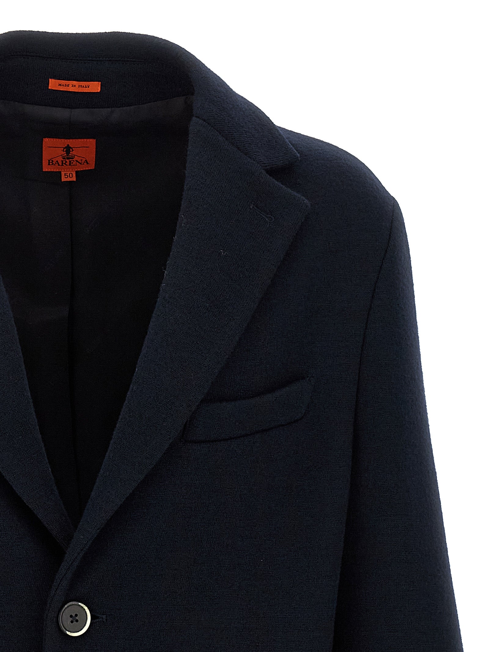 BARENA Black Virgin Wool Men's Coat