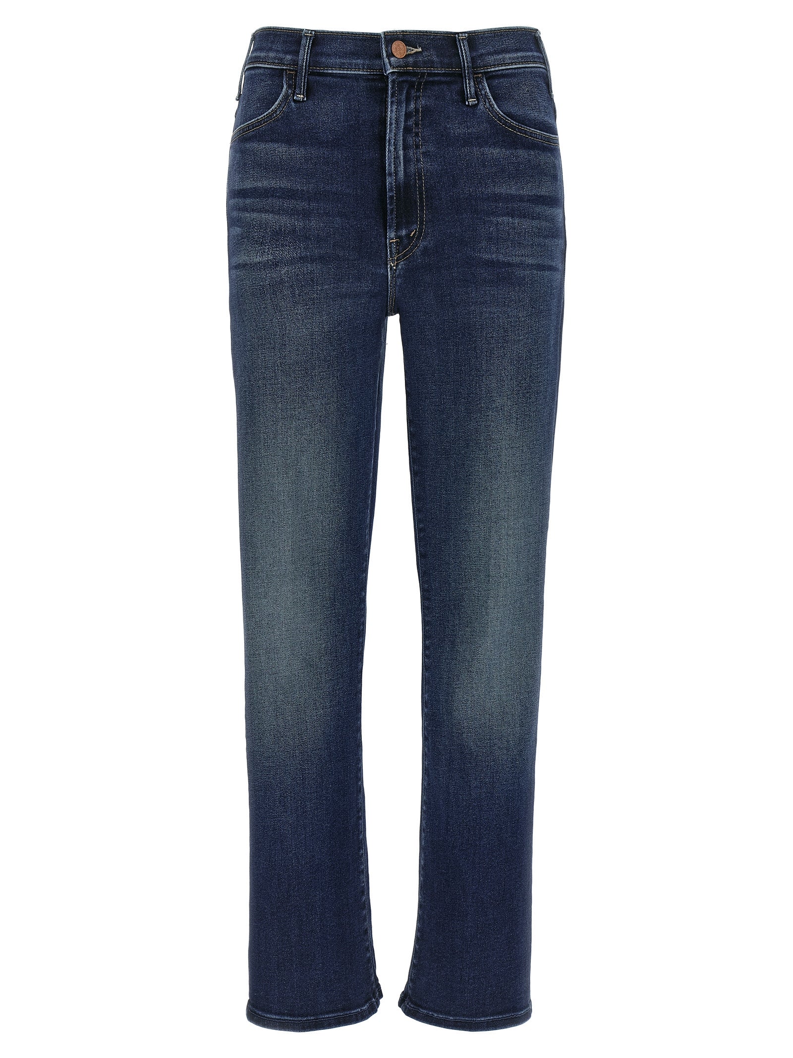 Mother Denim Blue Cotton Flared Women's Jeans