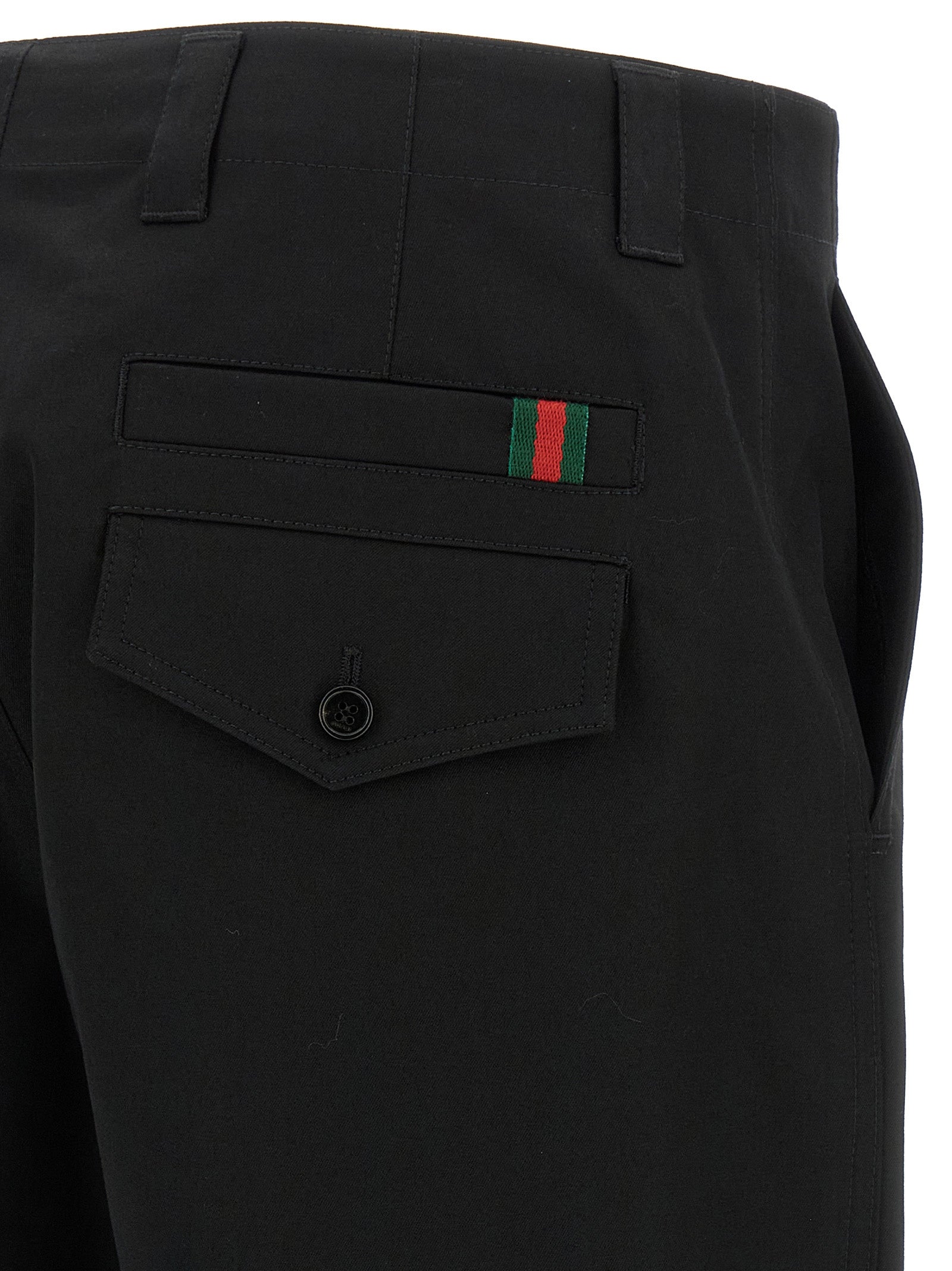 Gucci Black Cotton Casual Men's Pants