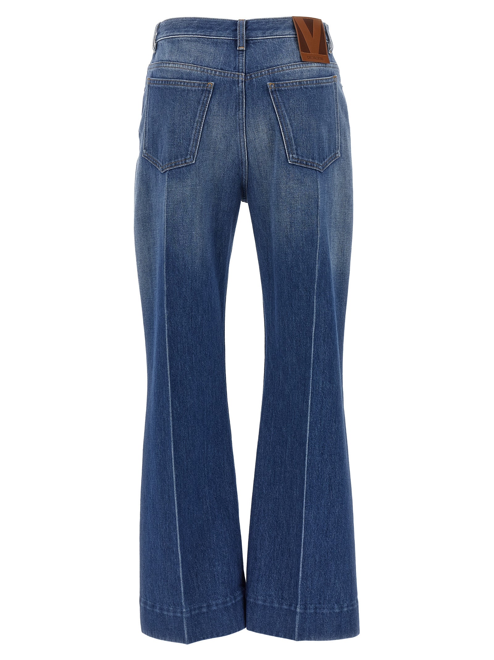 Valentino Garavani Blue Cotton Flared Women's Jeans