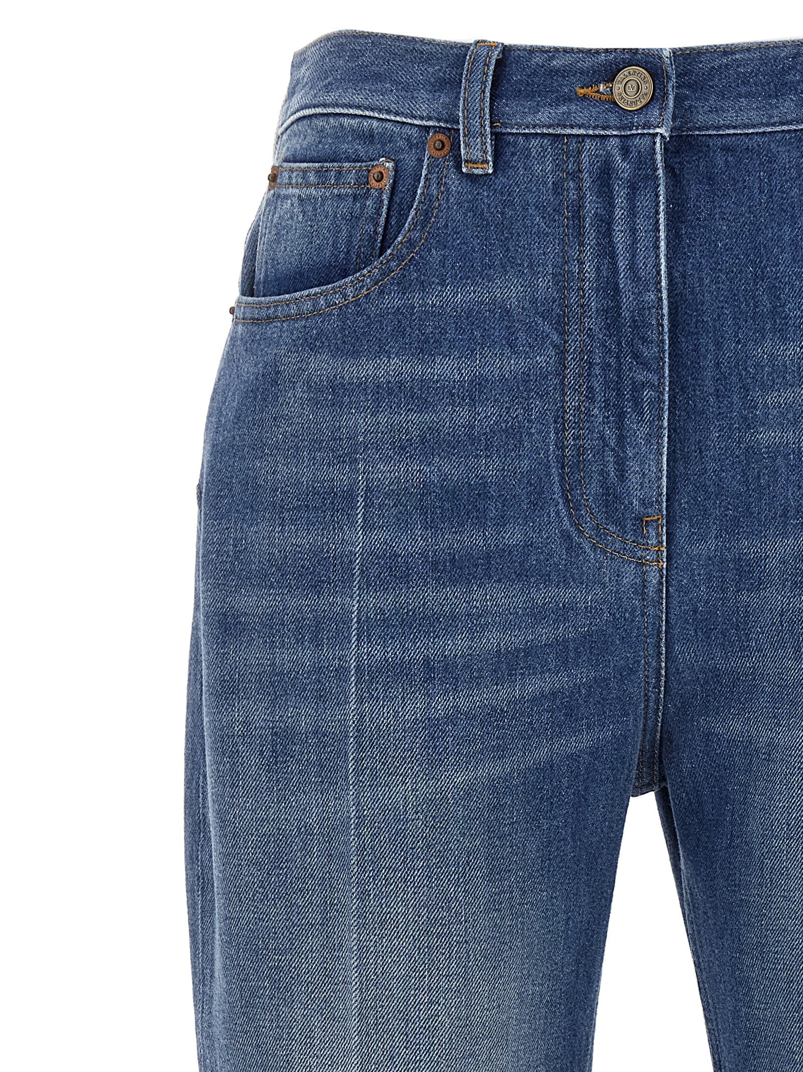 Valentino Garavani Blue Cotton Flared Women's Jeans