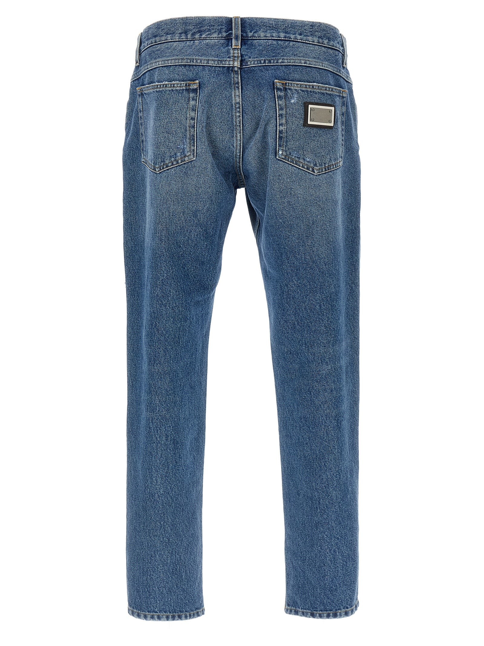 Dolce & Gabbana Blue Cotton Straight-Leg Men's Jeans