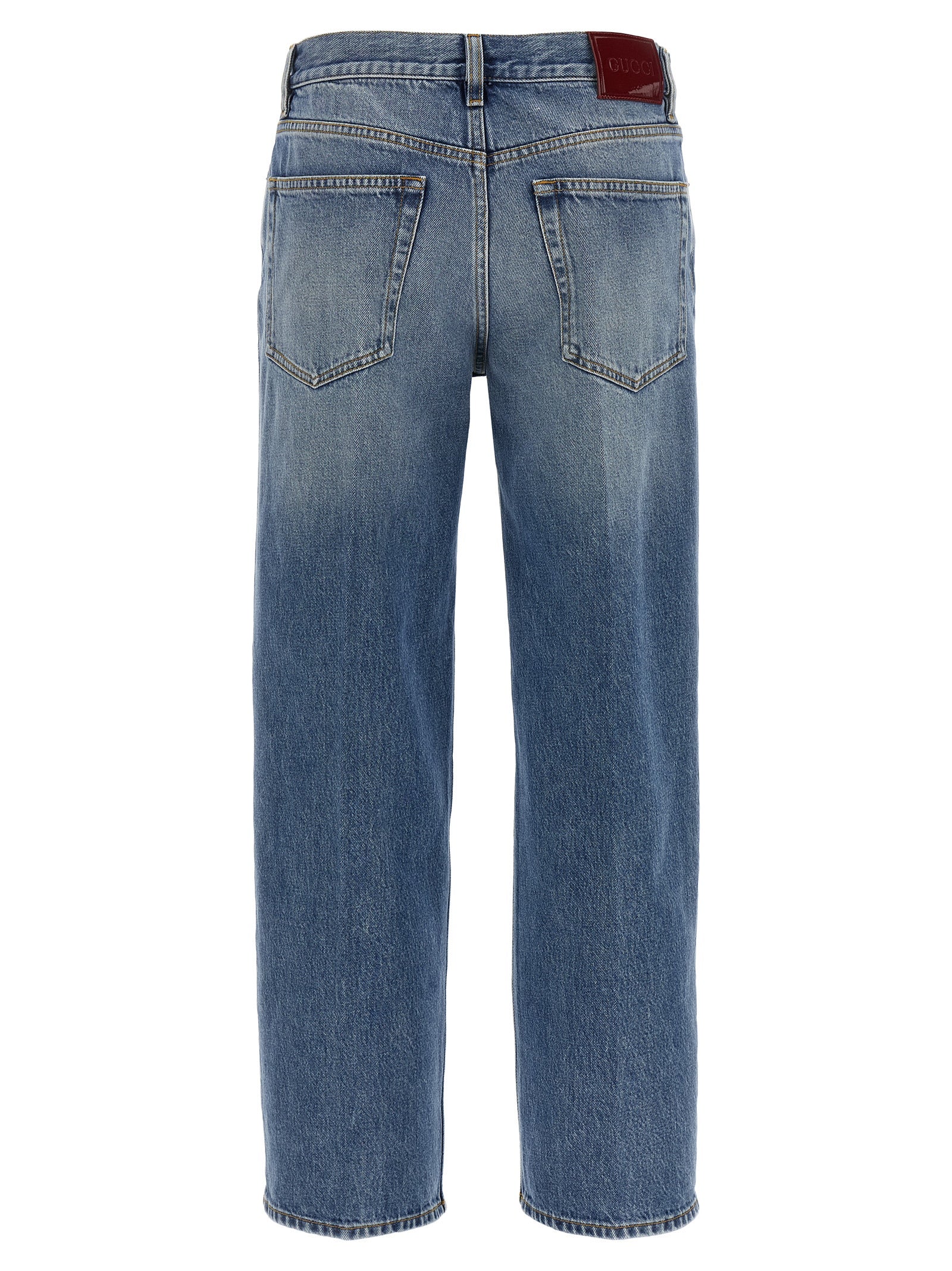 Gucci Blue Cotton Straight-Leg Women's Jeans
