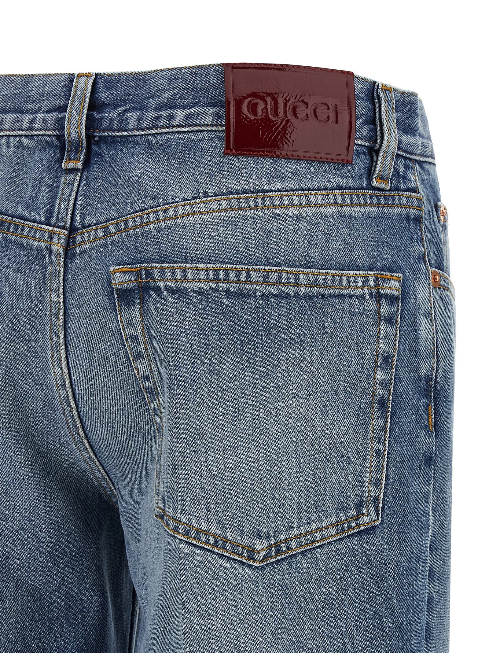 Gucci Blue Cotton Straight-Leg Women's Jeans