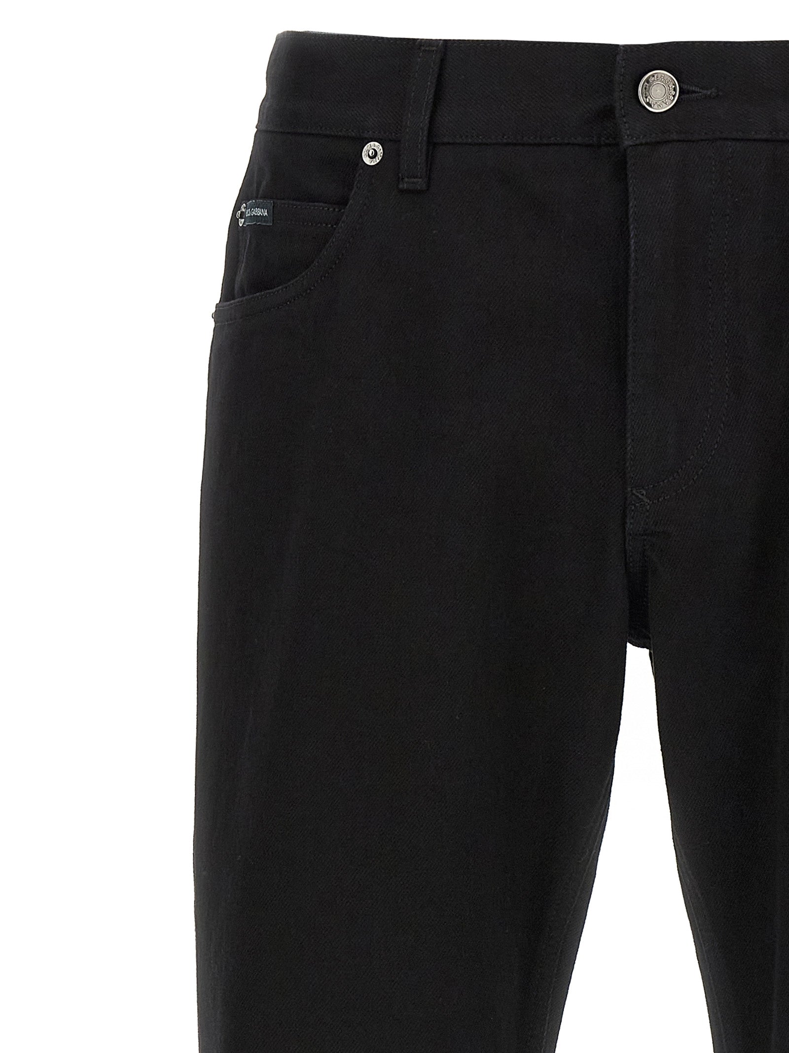 Dolce & Gabbana Black Cotton Straight-Leg Men's Jeans