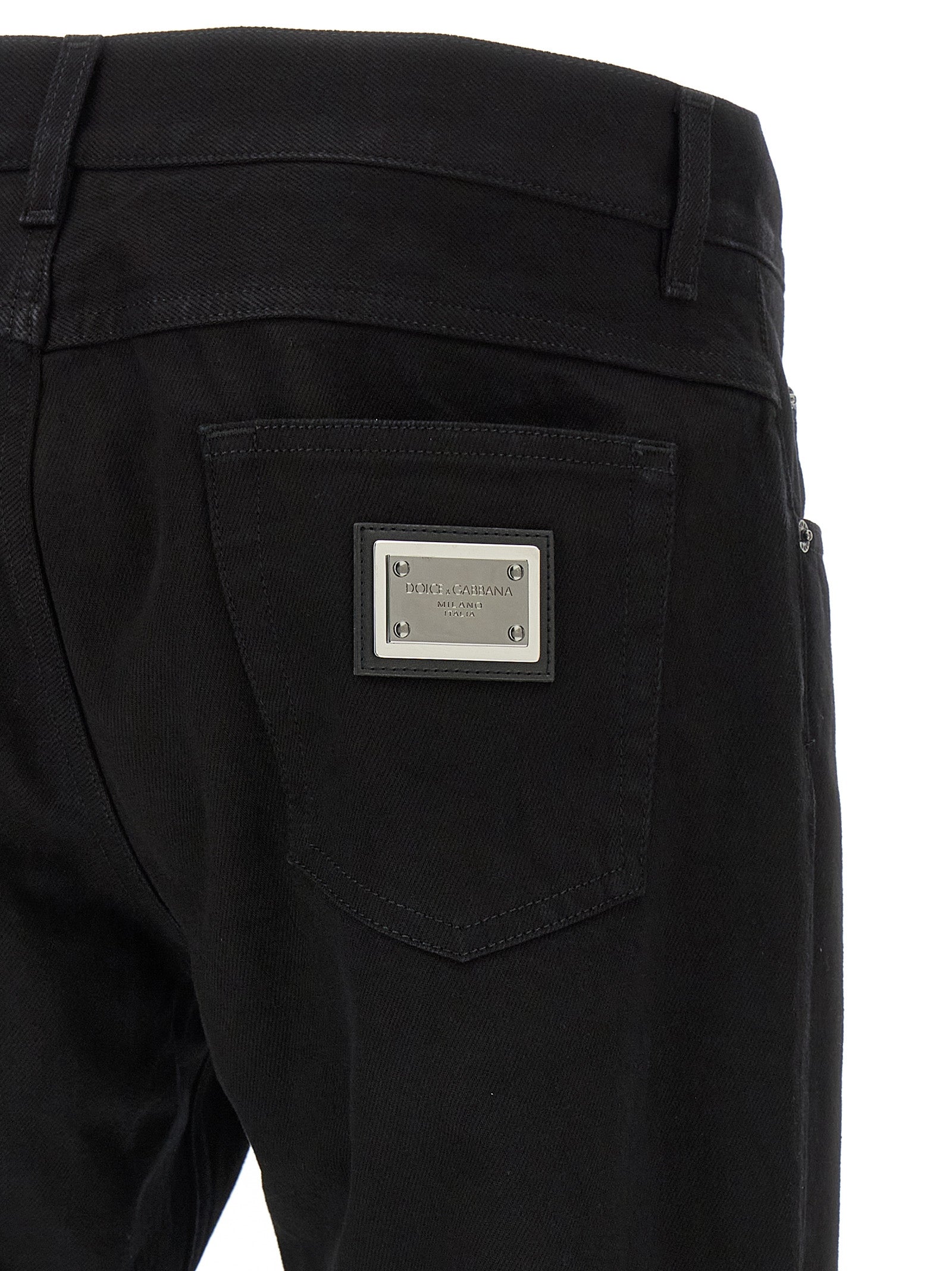 Dolce & Gabbana Black Cotton Straight-Leg Men's Jeans