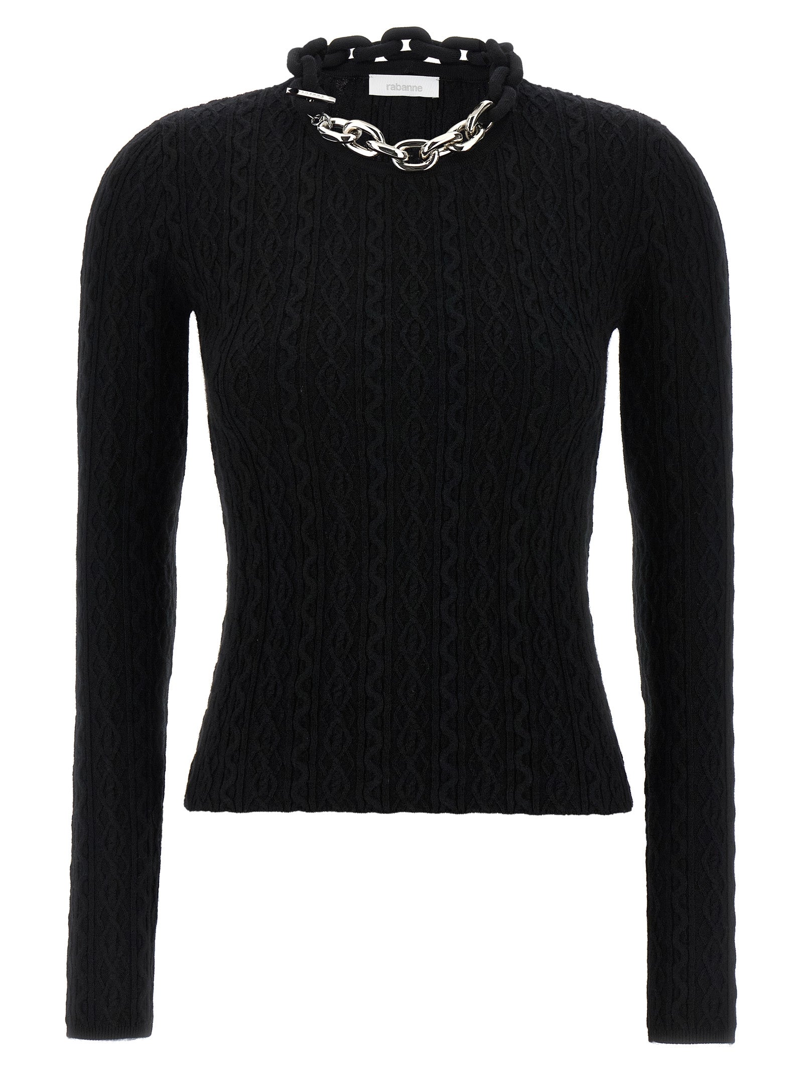 Paco Rabanne Black Wool Women's Cardigan
