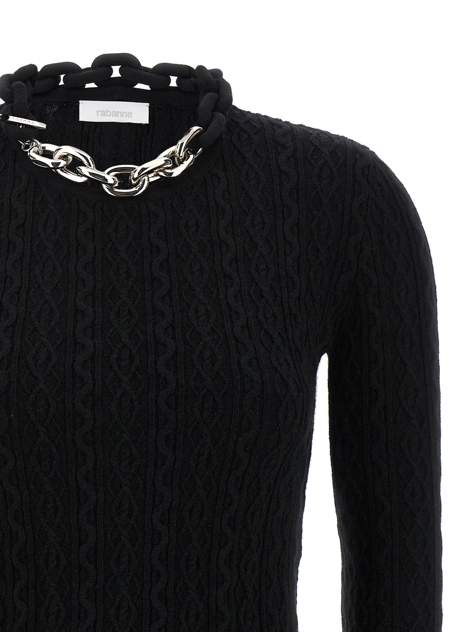 Paco Rabanne Black Wool Women's Cardigan