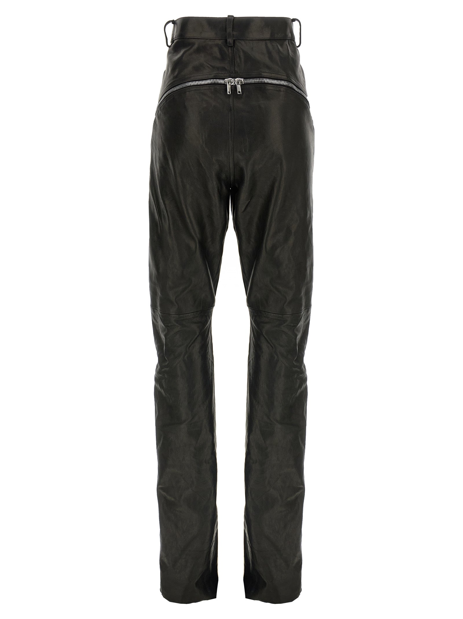 Rick Owens Black Leather Women's Pants