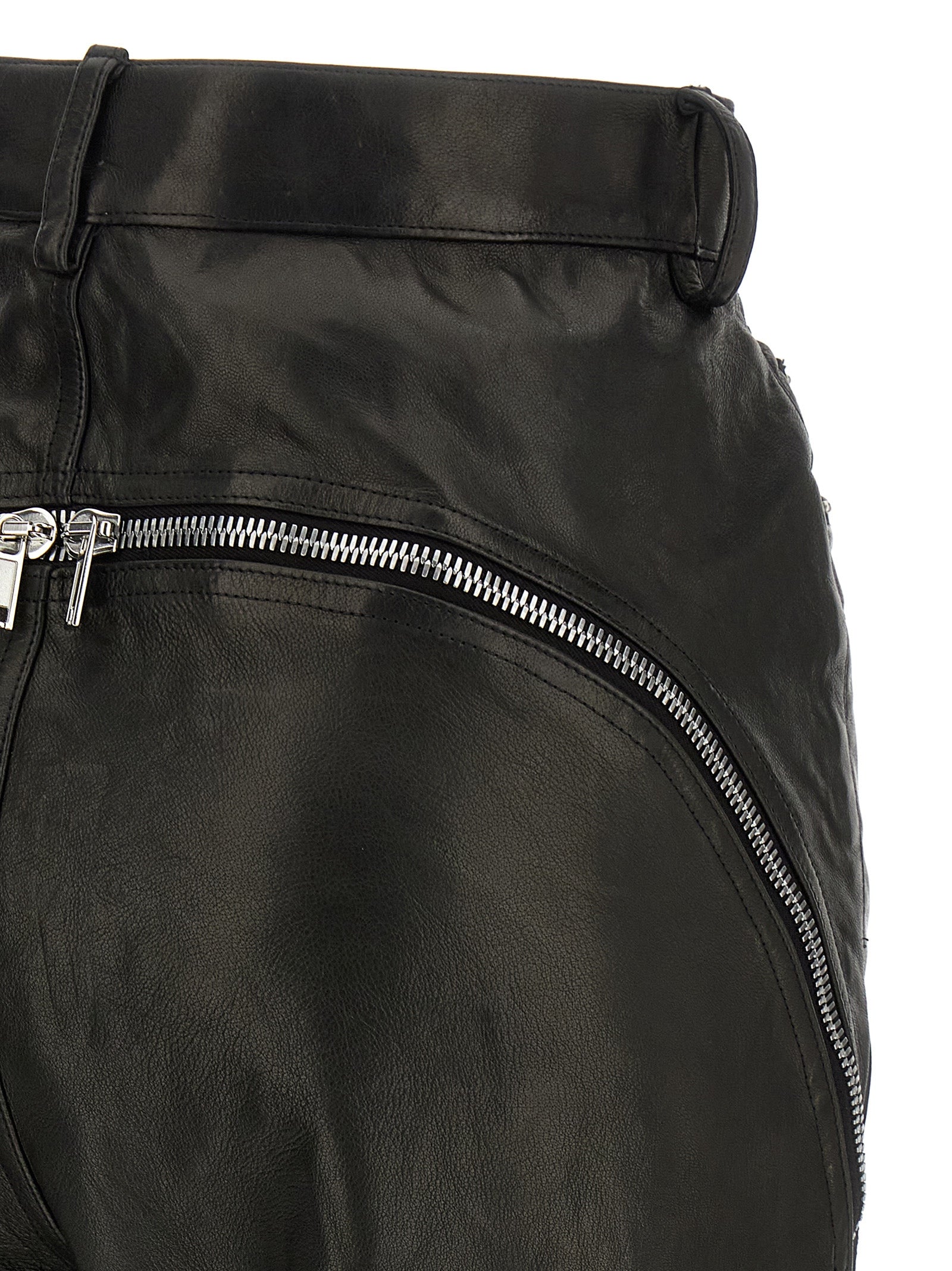Rick Owens Black Leather Women's Pants