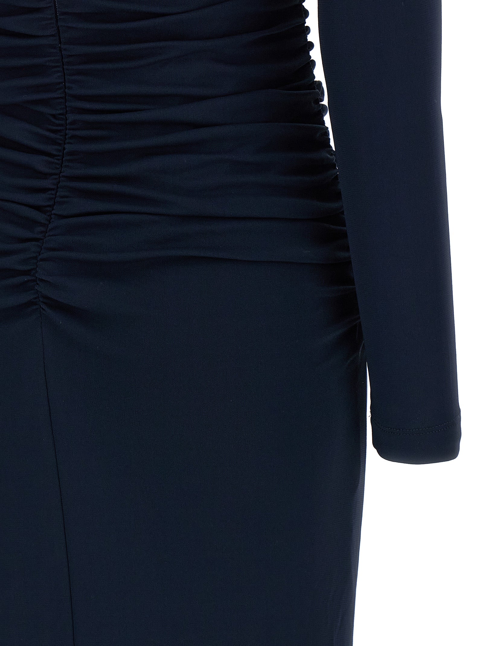 Carolina Herrera Blue Marabou Midi Women's Dress