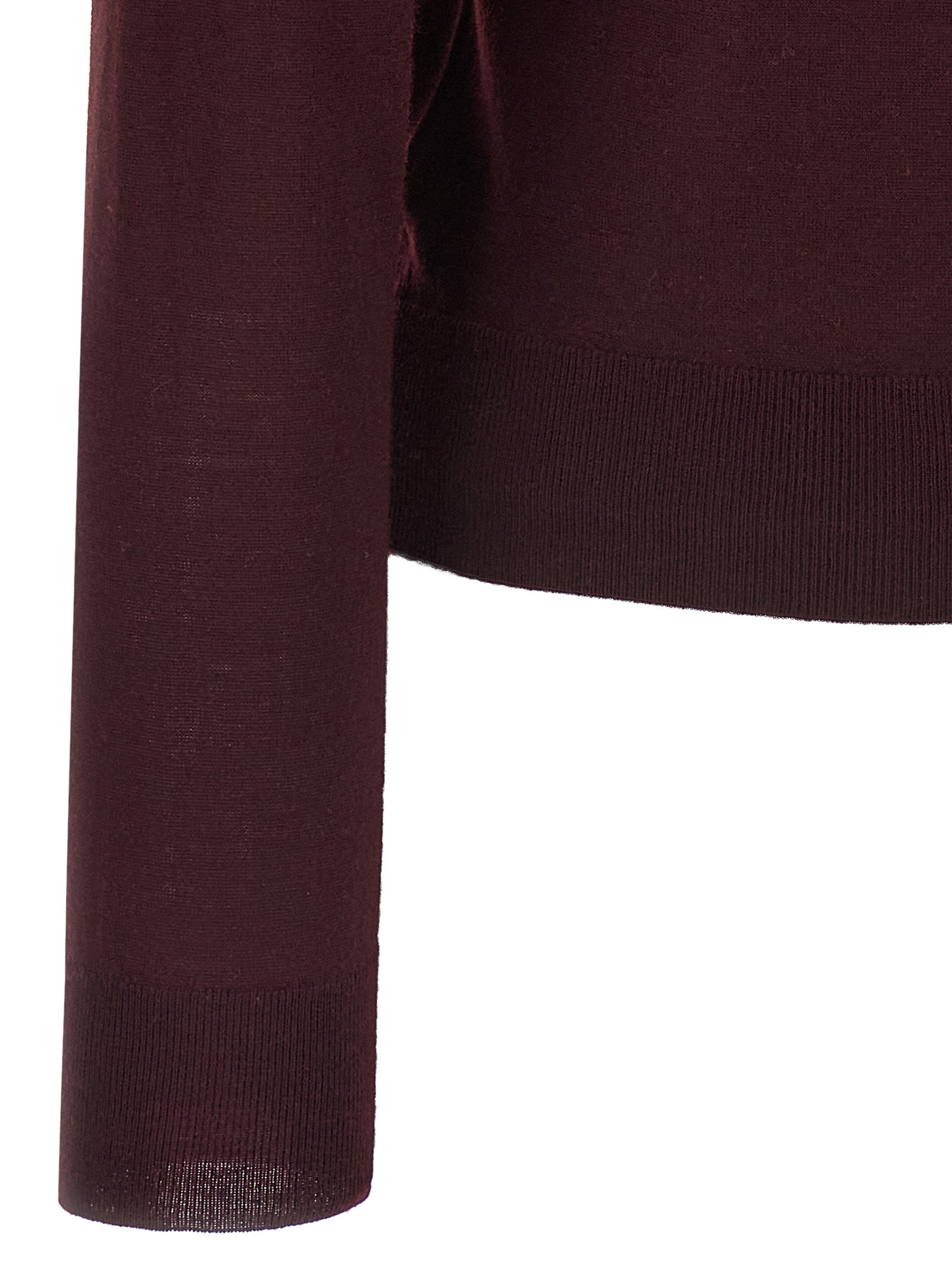 Saint Laurent Bordeaux Virgin Wool Women's Cardigan