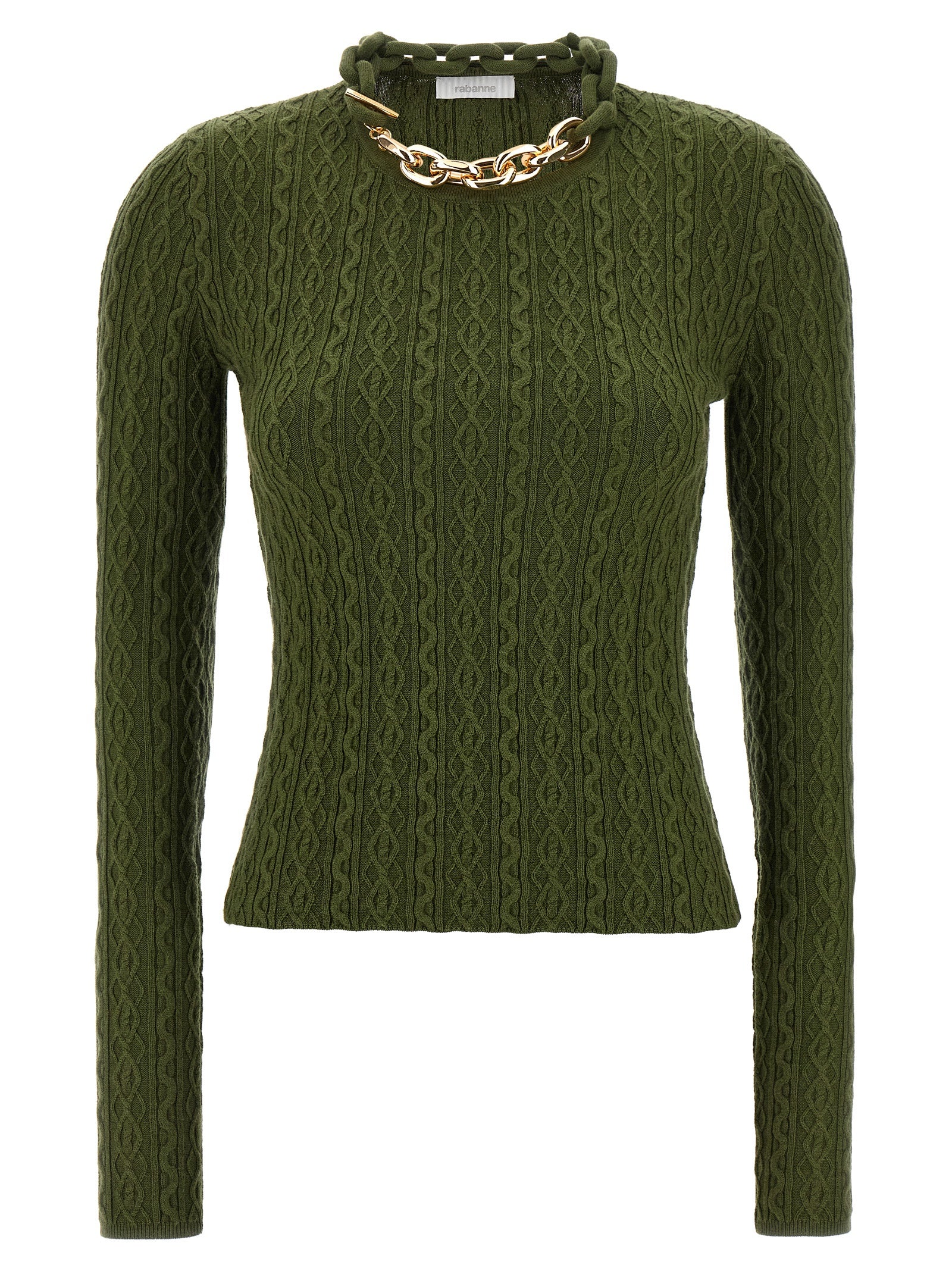 Paco Rabanne Bicolor Wool Women's Cardigan