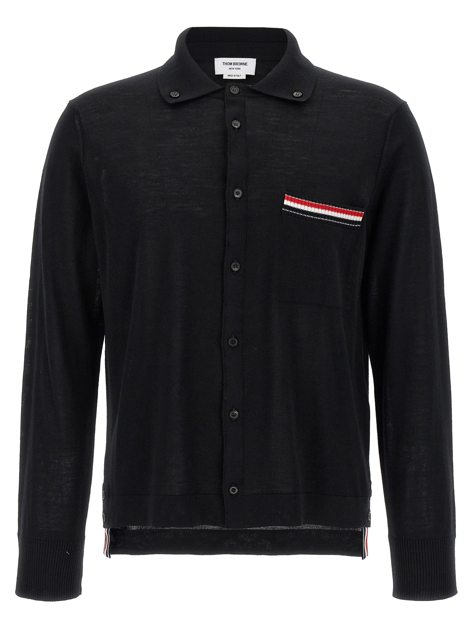 Thom Browne Black Virgin Wool Men's Cardigan
