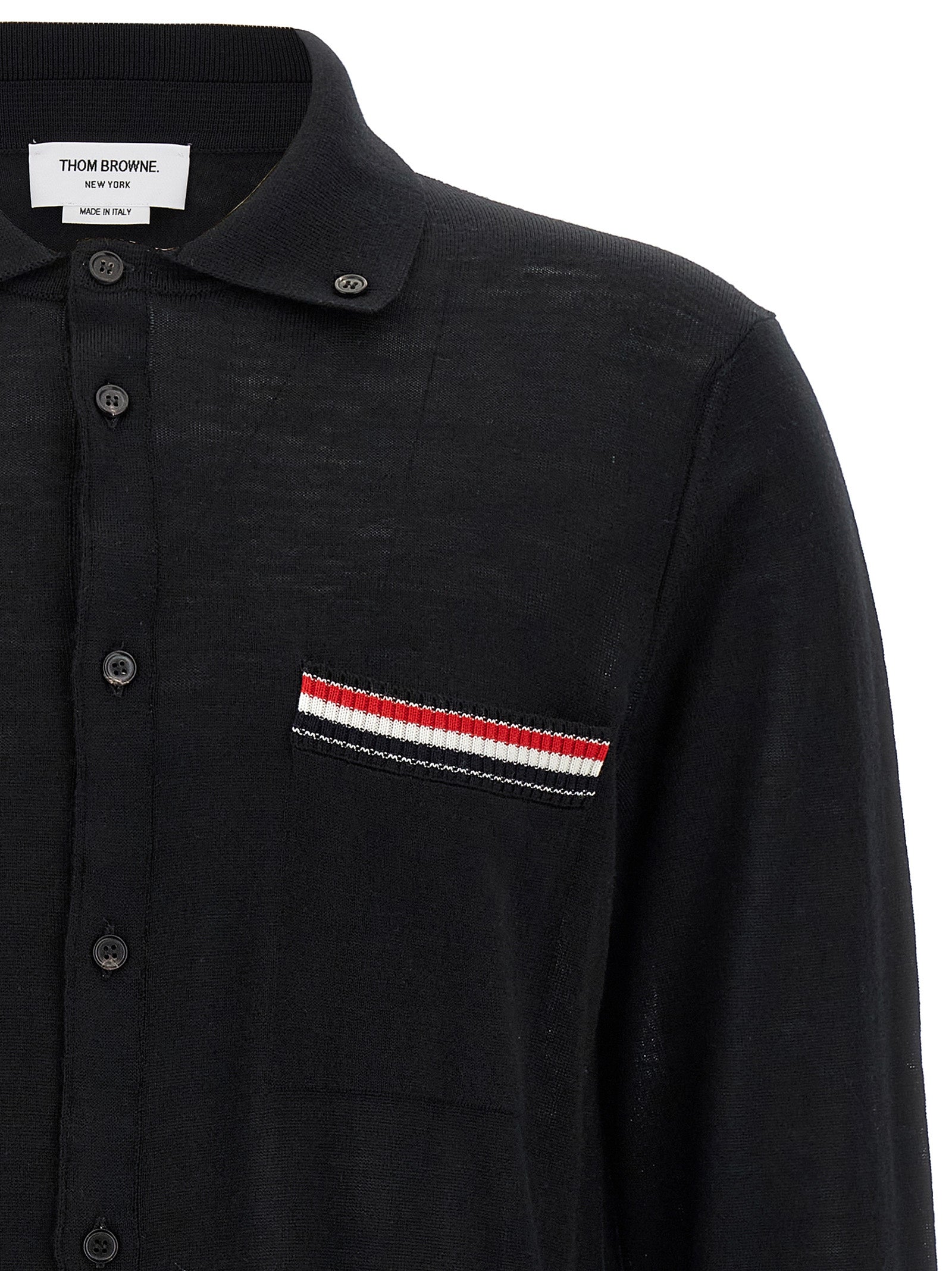 Thom Browne Black Virgin Wool Men's Cardigan