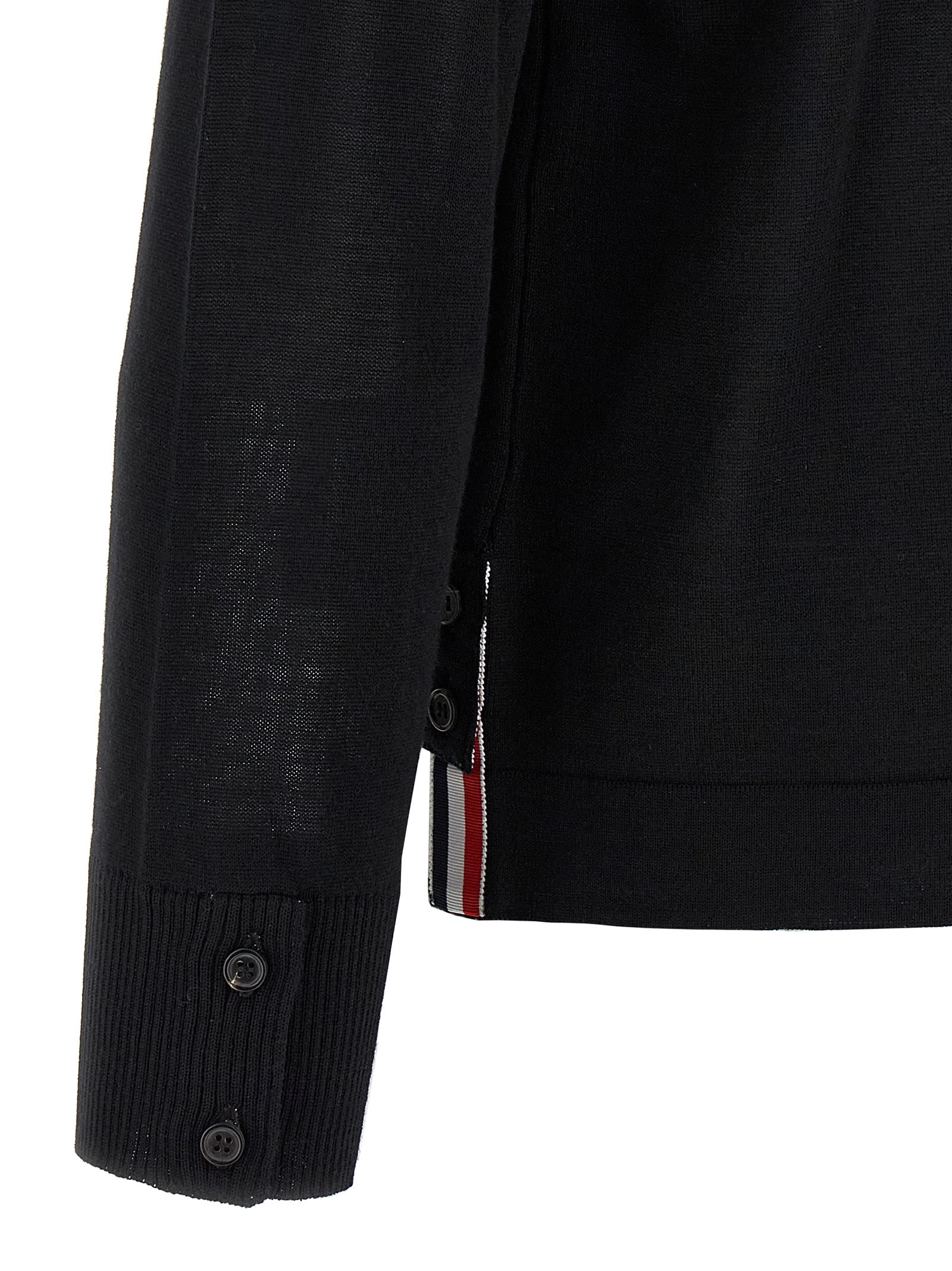 Thom Browne Black Virgin Wool Men's Cardigan