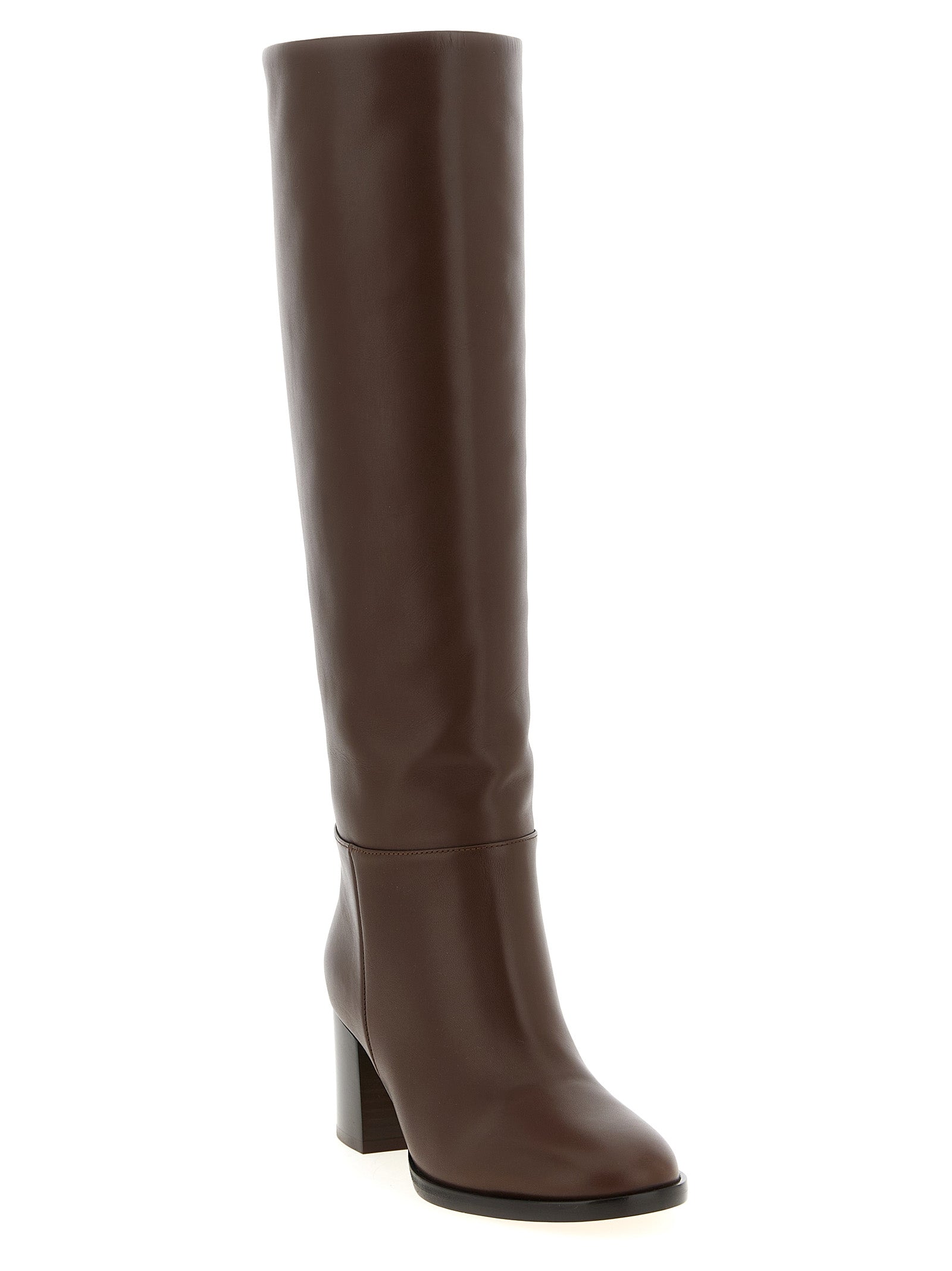 Gianvito Rossi Brown Calfskin Over The Women's Knee