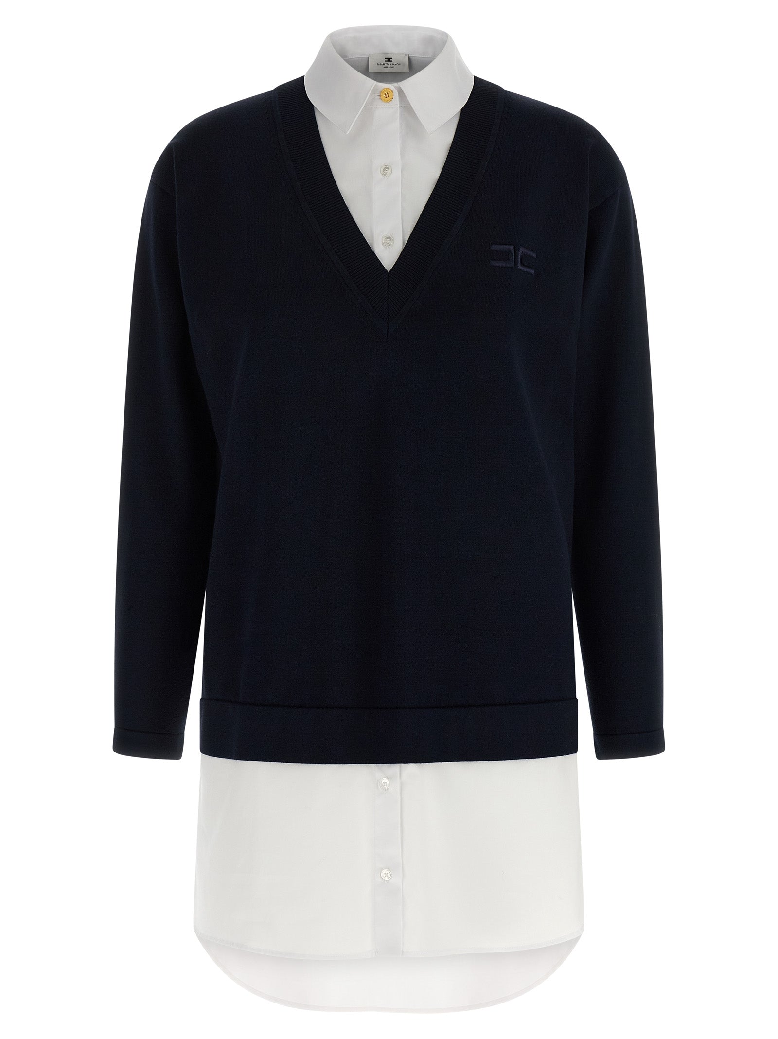 Elisabetta Franchi Blue Viscose Short Women's Dress