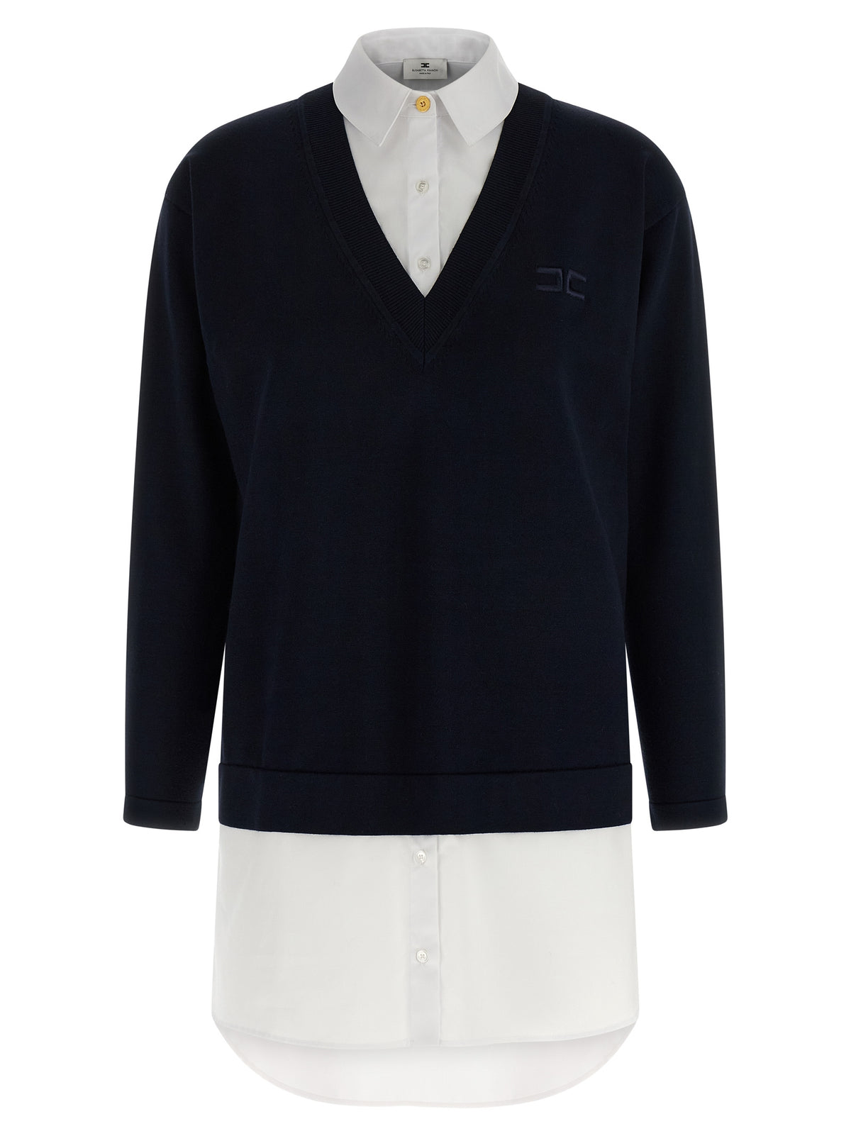 Elisabetta Franchi Blue Viscose Short Women's Dress