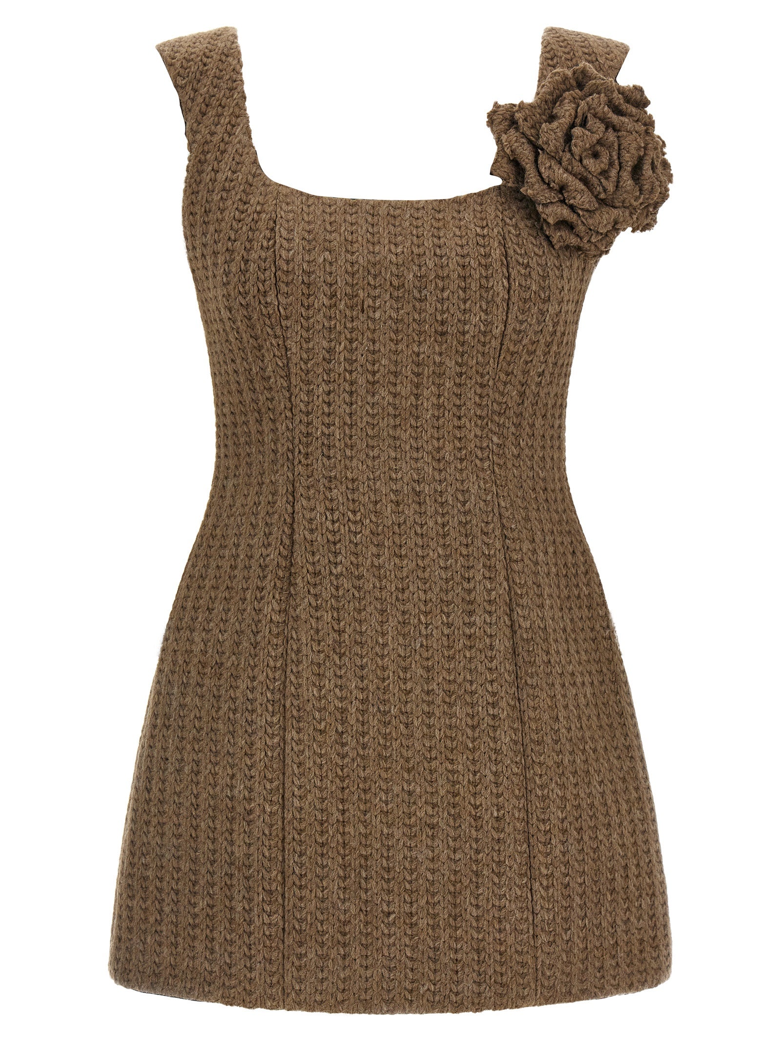 Giuseppe Di Morabito Brown Marabou Short Women's Dress