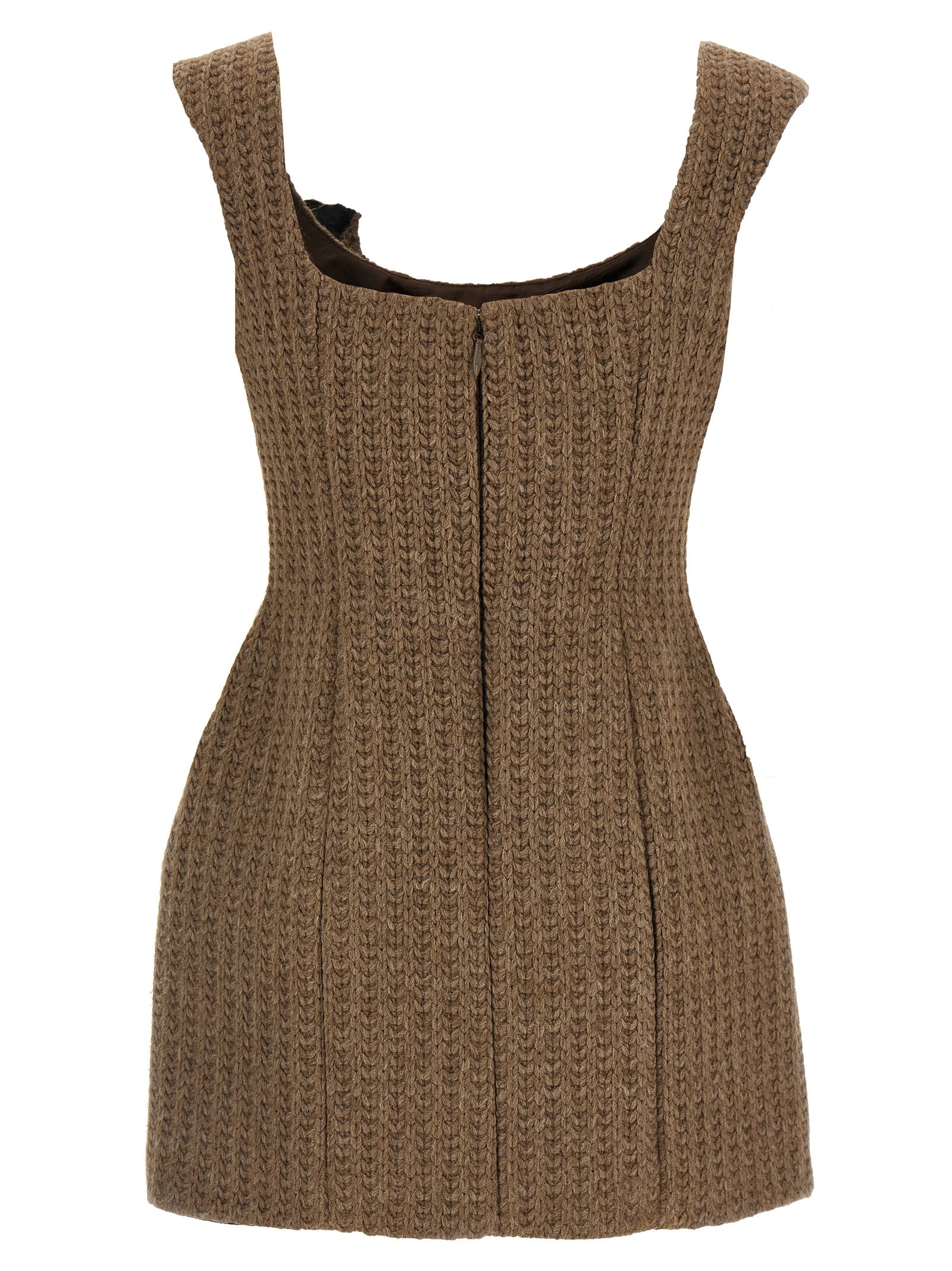 Giuseppe Di Morabito Brown Marabou Short Women's Dress