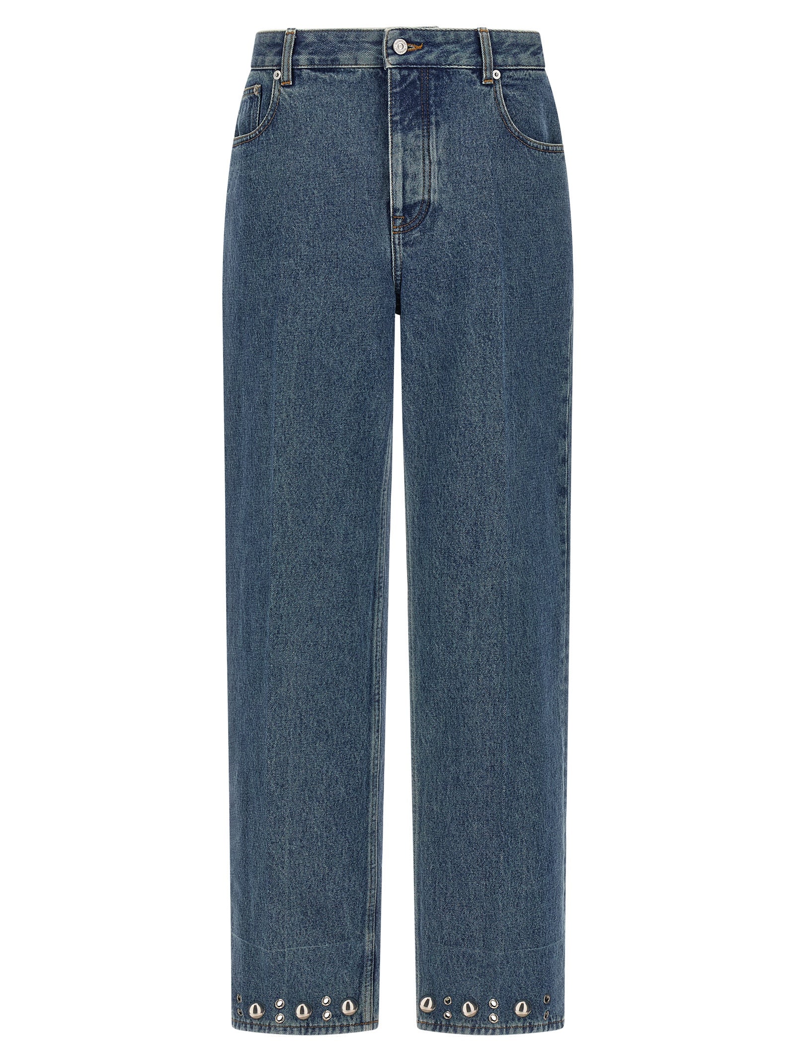 Valentino Garavani Blue Cotton Straight-Leg Men's Jeans