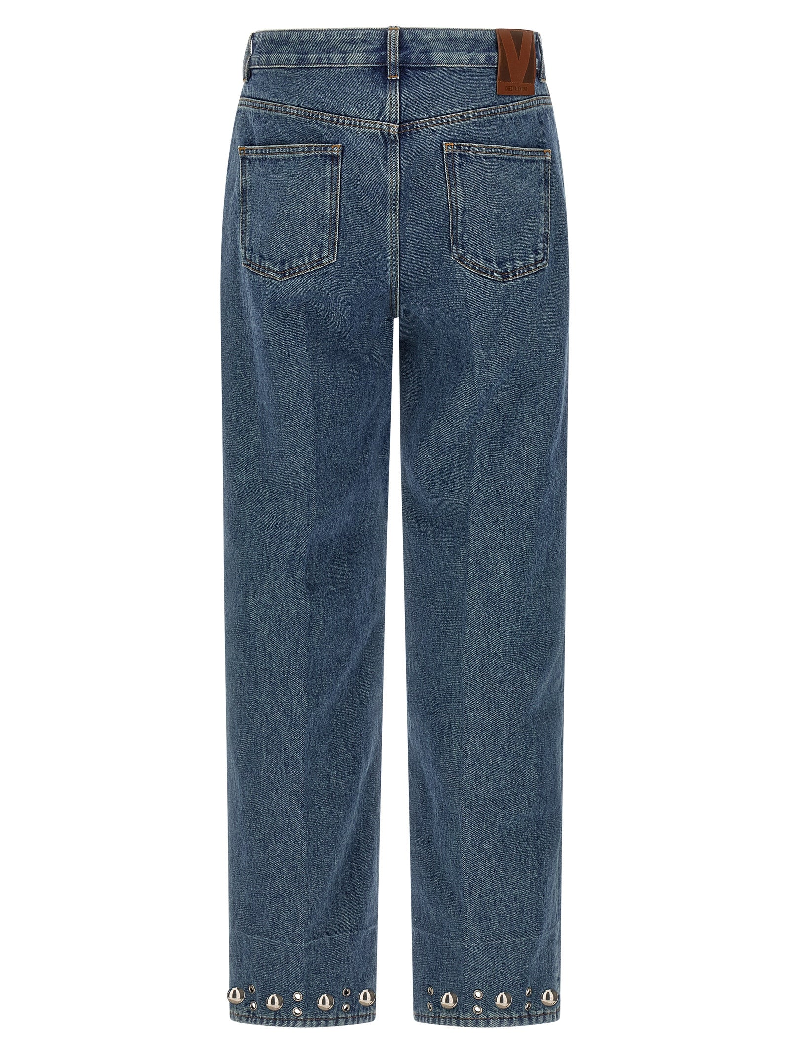 Valentino Garavani Blue Cotton Straight-Leg Men's Jeans
