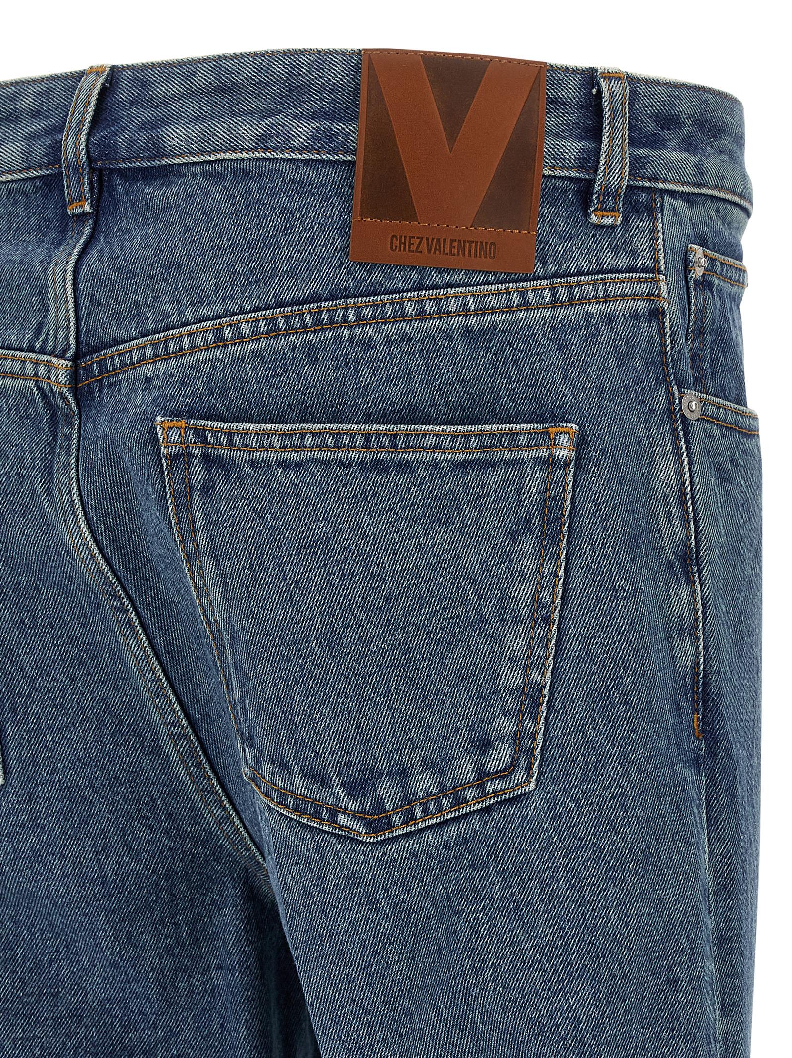 Valentino Garavani Blue Cotton Straight-Leg Men's Jeans