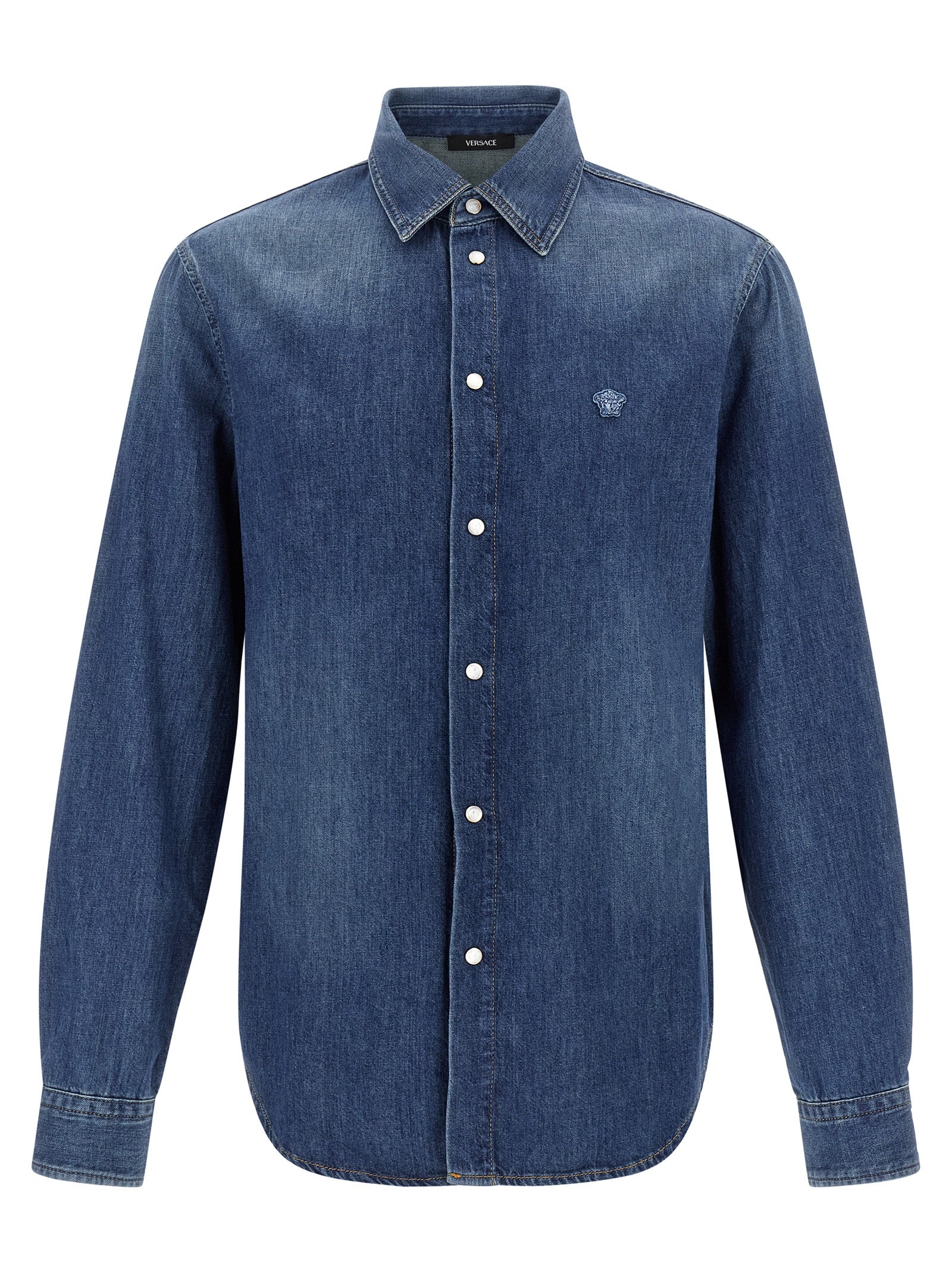 Versace Blue Cotton Men's Blouse