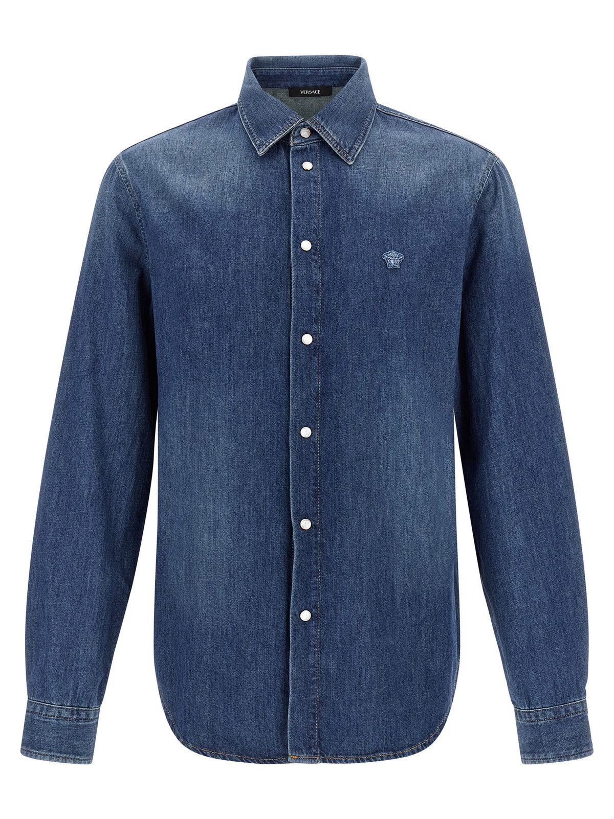 Versace Blue Cotton Men's Blouse