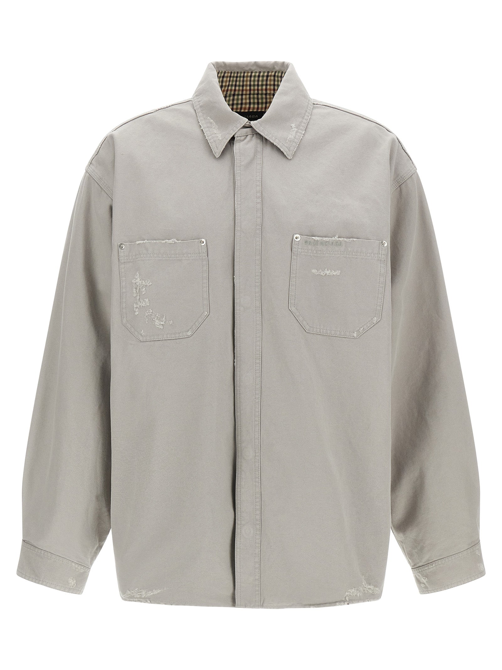 Balenciaga Gray Cotton Men's Blouse