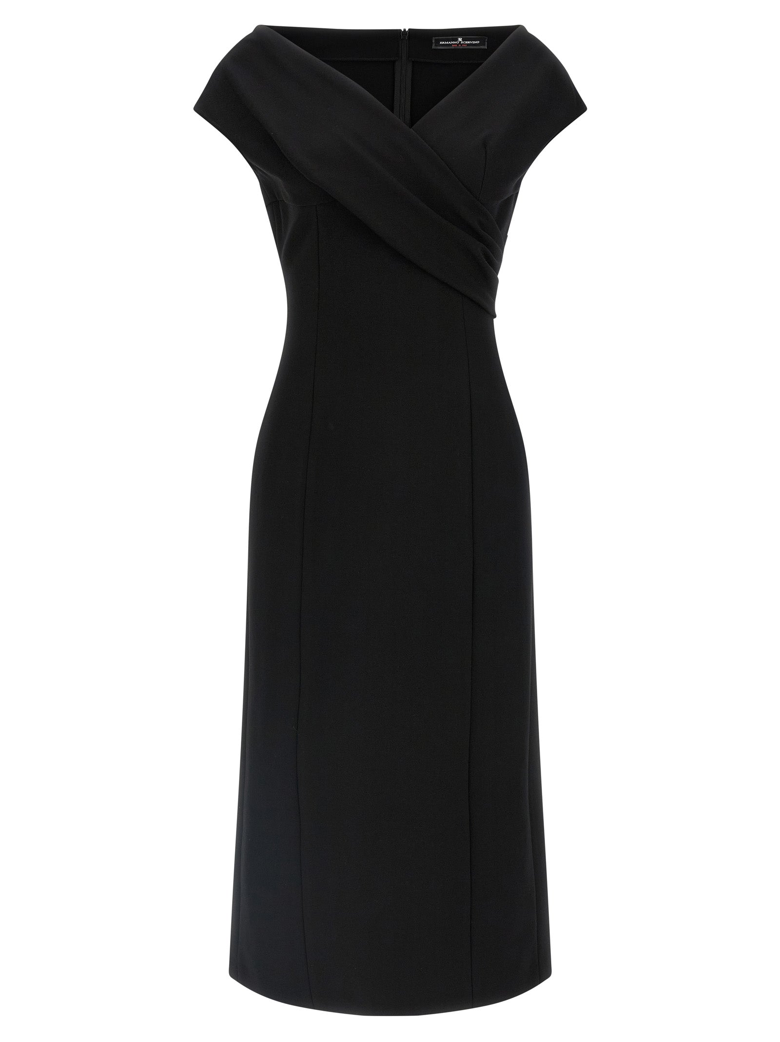 Ermanno Scervino Black Viscose Midi Women's Dress