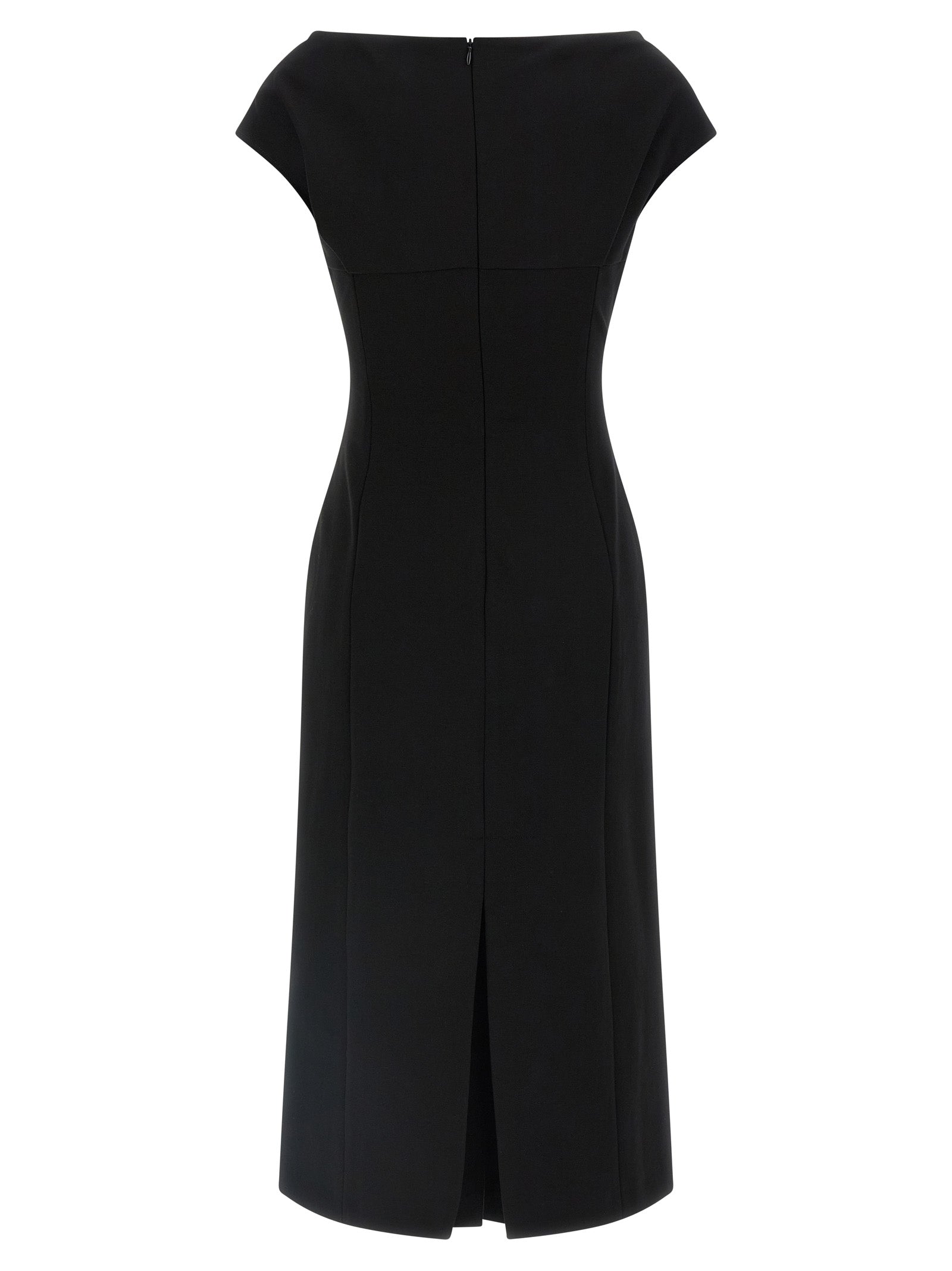 Ermanno Scervino Black Viscose Midi Women's Dress