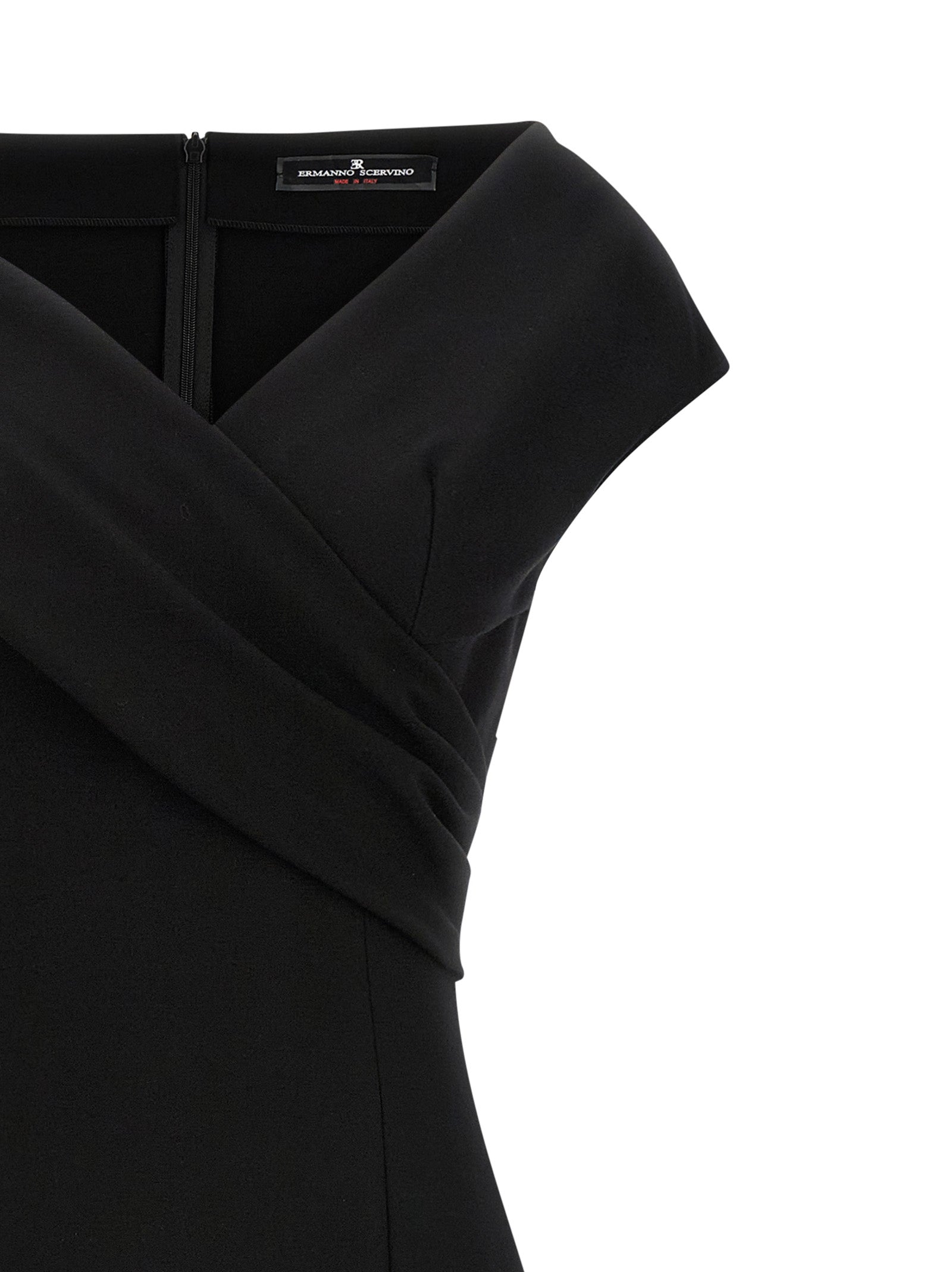 Ermanno Scervino Black Viscose Midi Women's Dress
