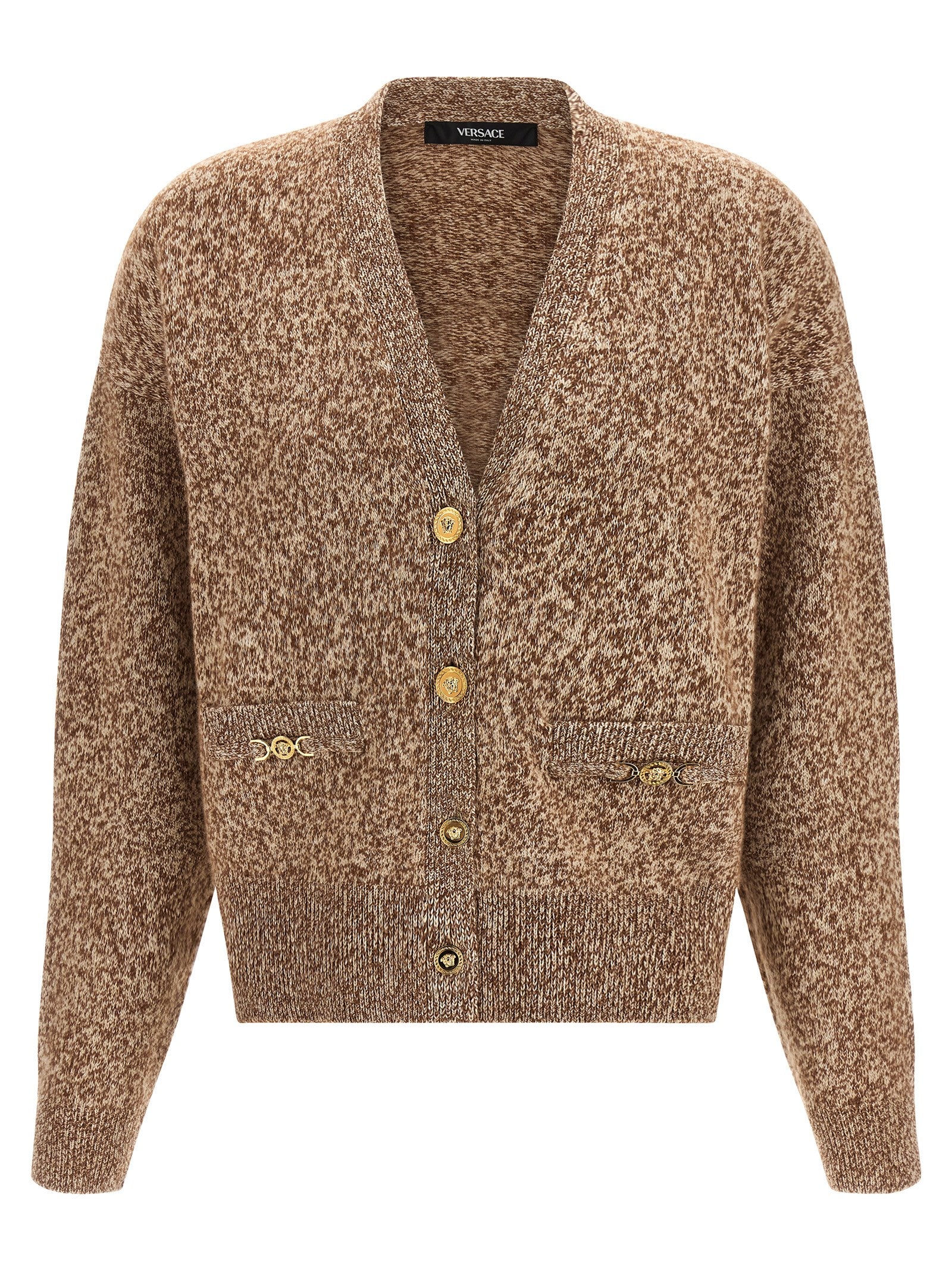 Versace Beige Virgin Wool Women's Cardigan