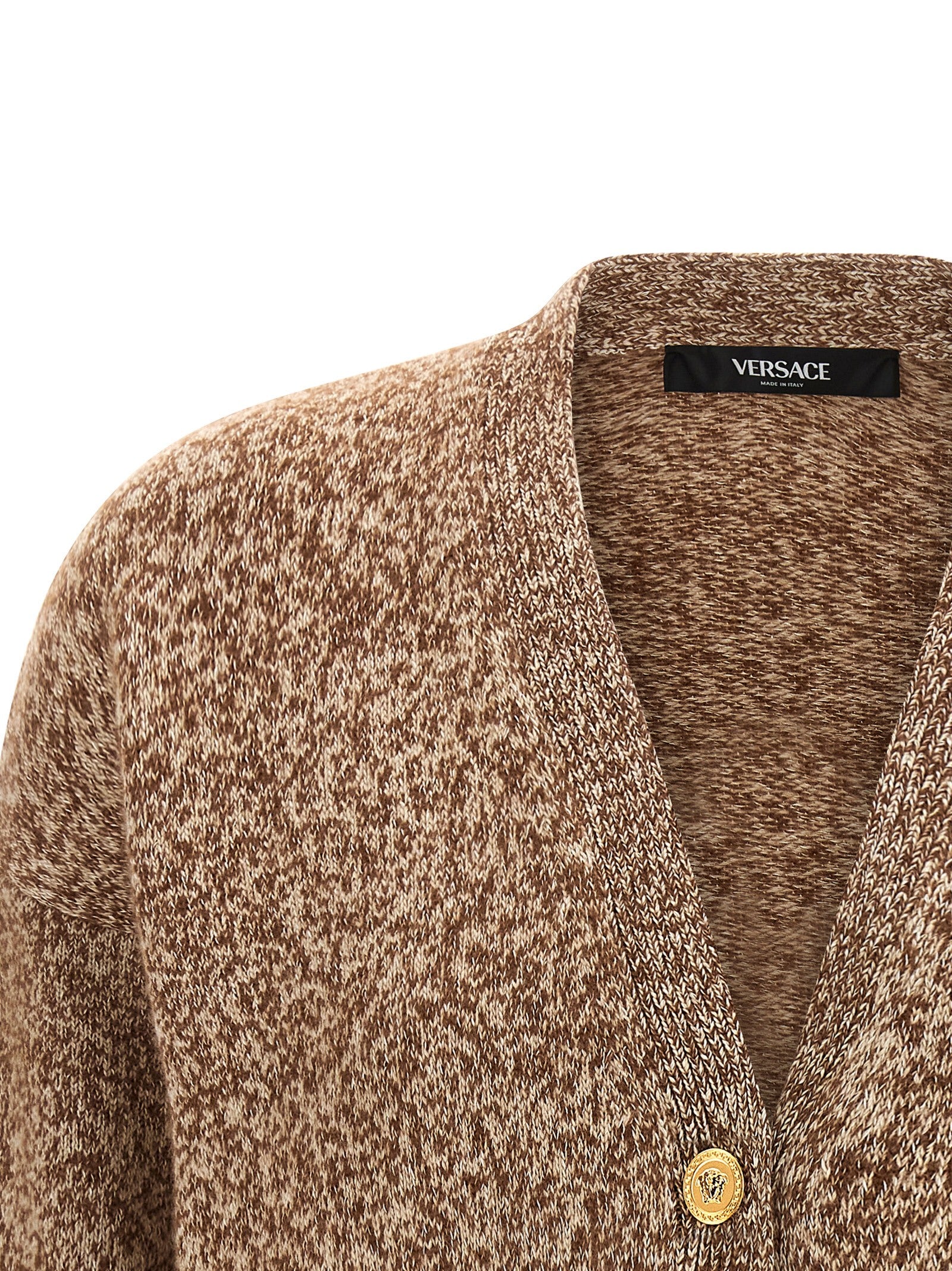 Versace Beige Virgin Wool Women's Cardigan