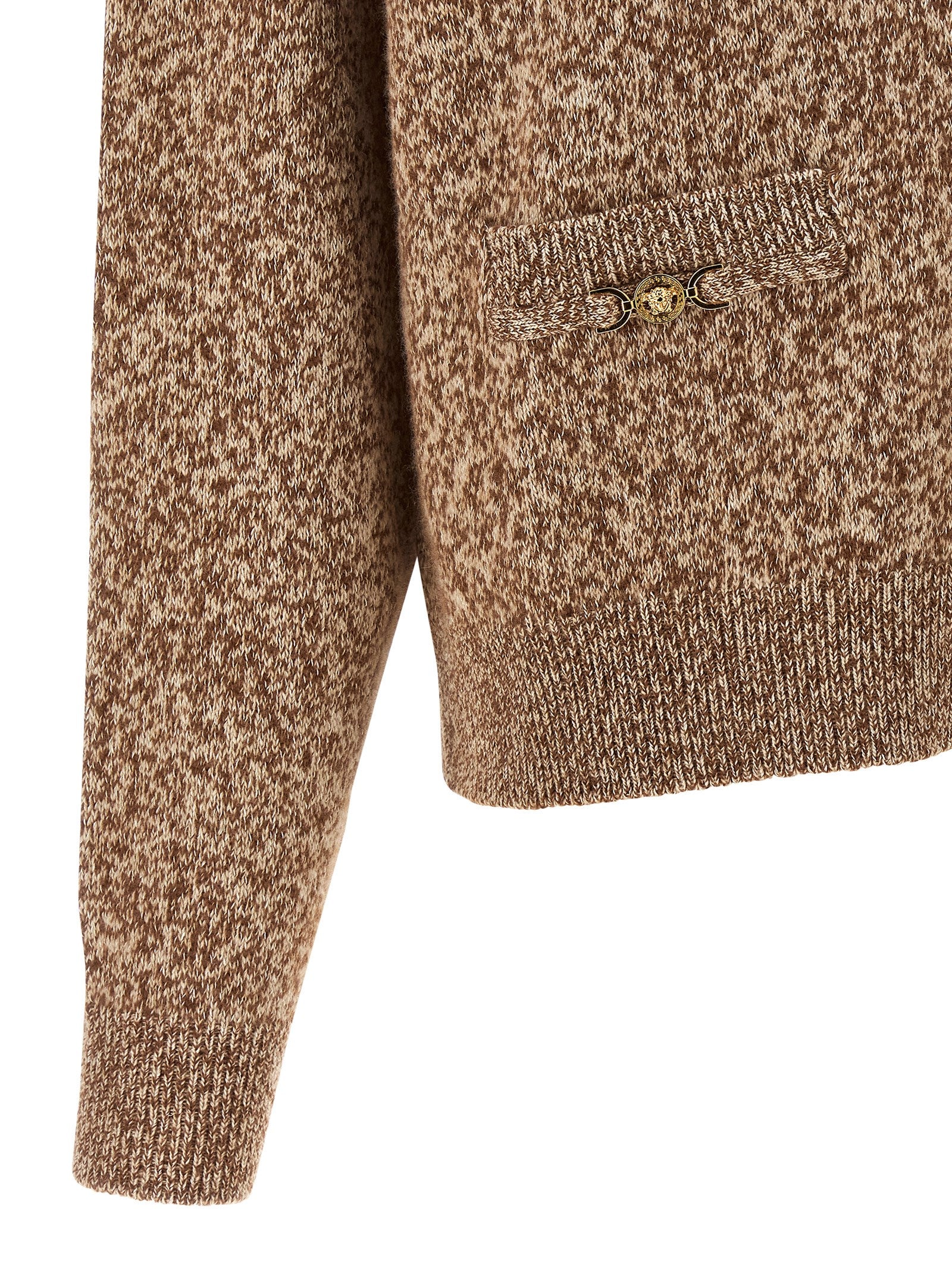 Versace Beige Virgin Wool Women's Cardigan