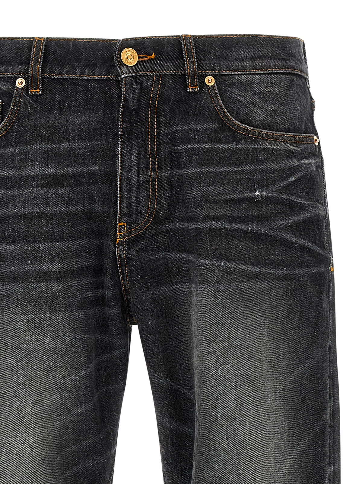 Versace Black Cotton Straight-Leg Men's Jeans