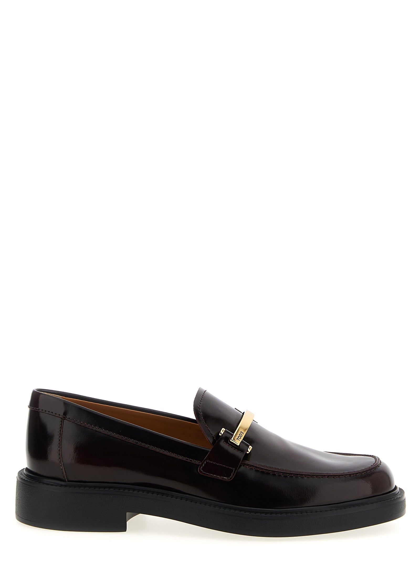 Tod's Bordeaux Calfskin Slip-On Women's Loafers