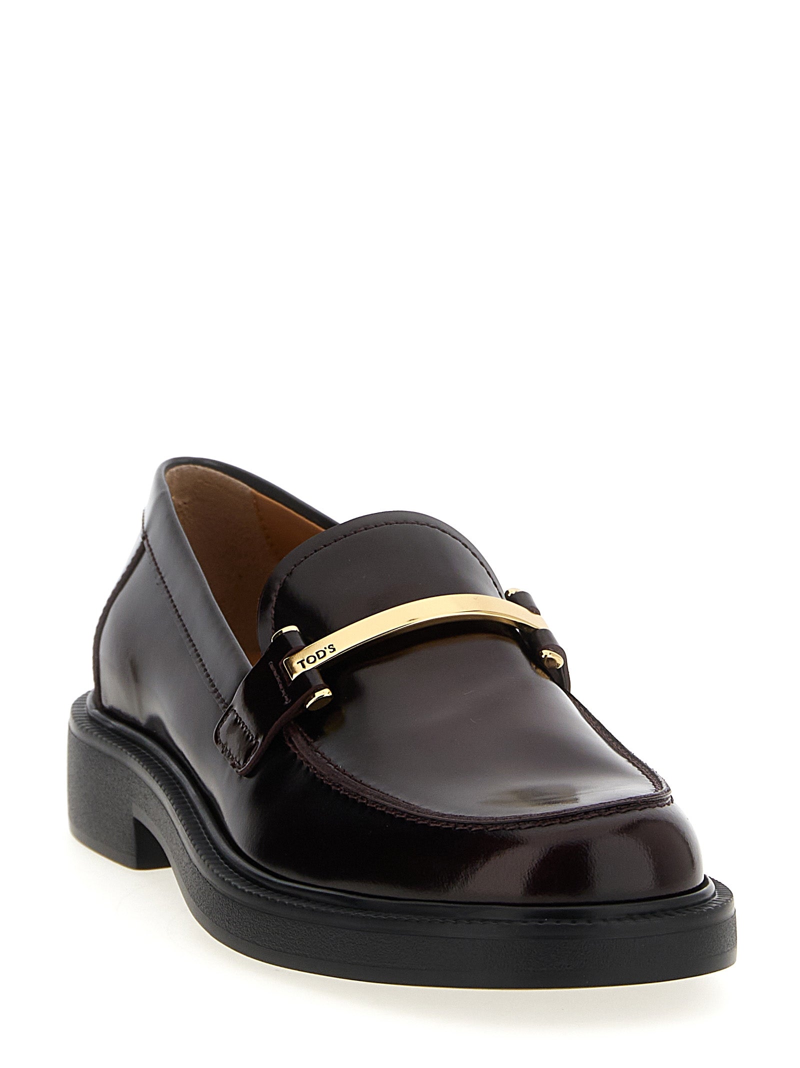 Tod's Bordeaux Calfskin Slip-On Women's Loafers