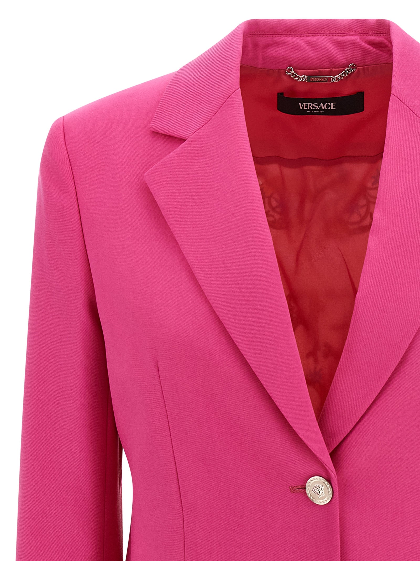 Versace Fuchsia Virgin Wool Women's Blazer