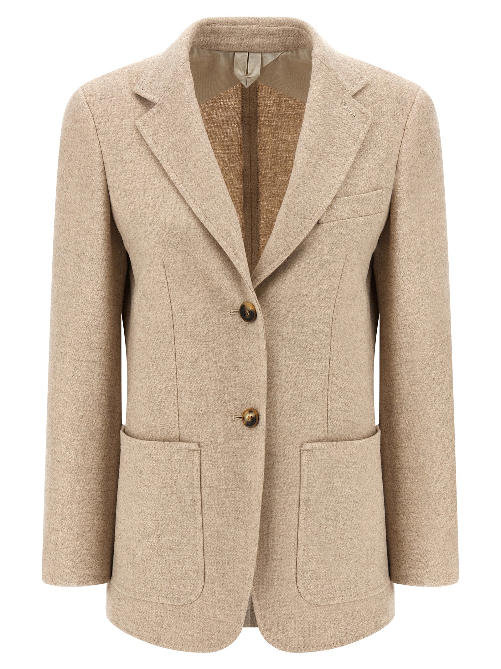 Max Mara Beige Alpaca Leather Women's Blazer