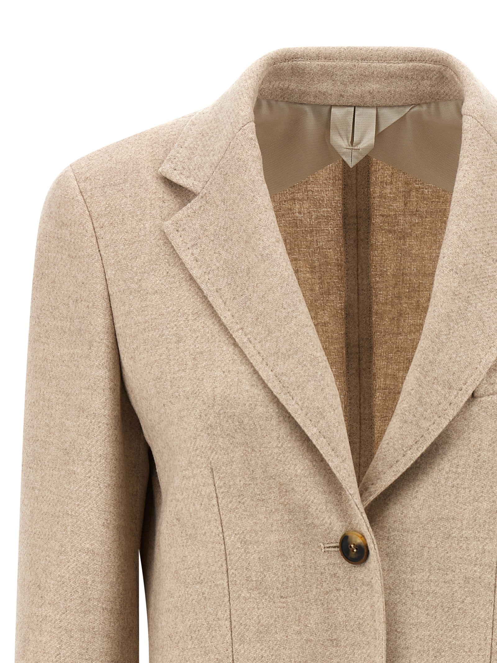 Max Mara Beige Alpaca Leather Women's Blazer