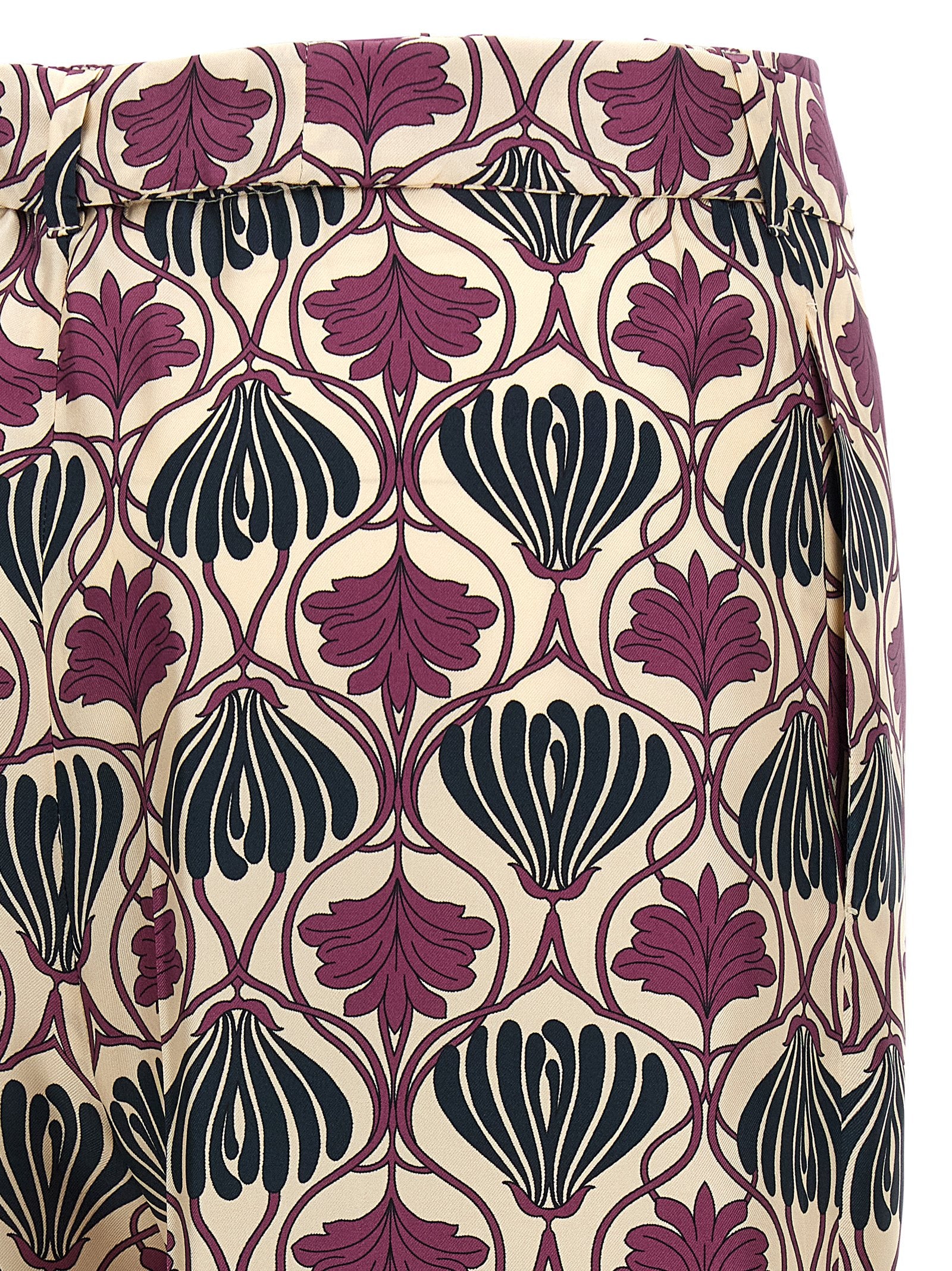 Max Mara Purple Silk Casual Women's Pants