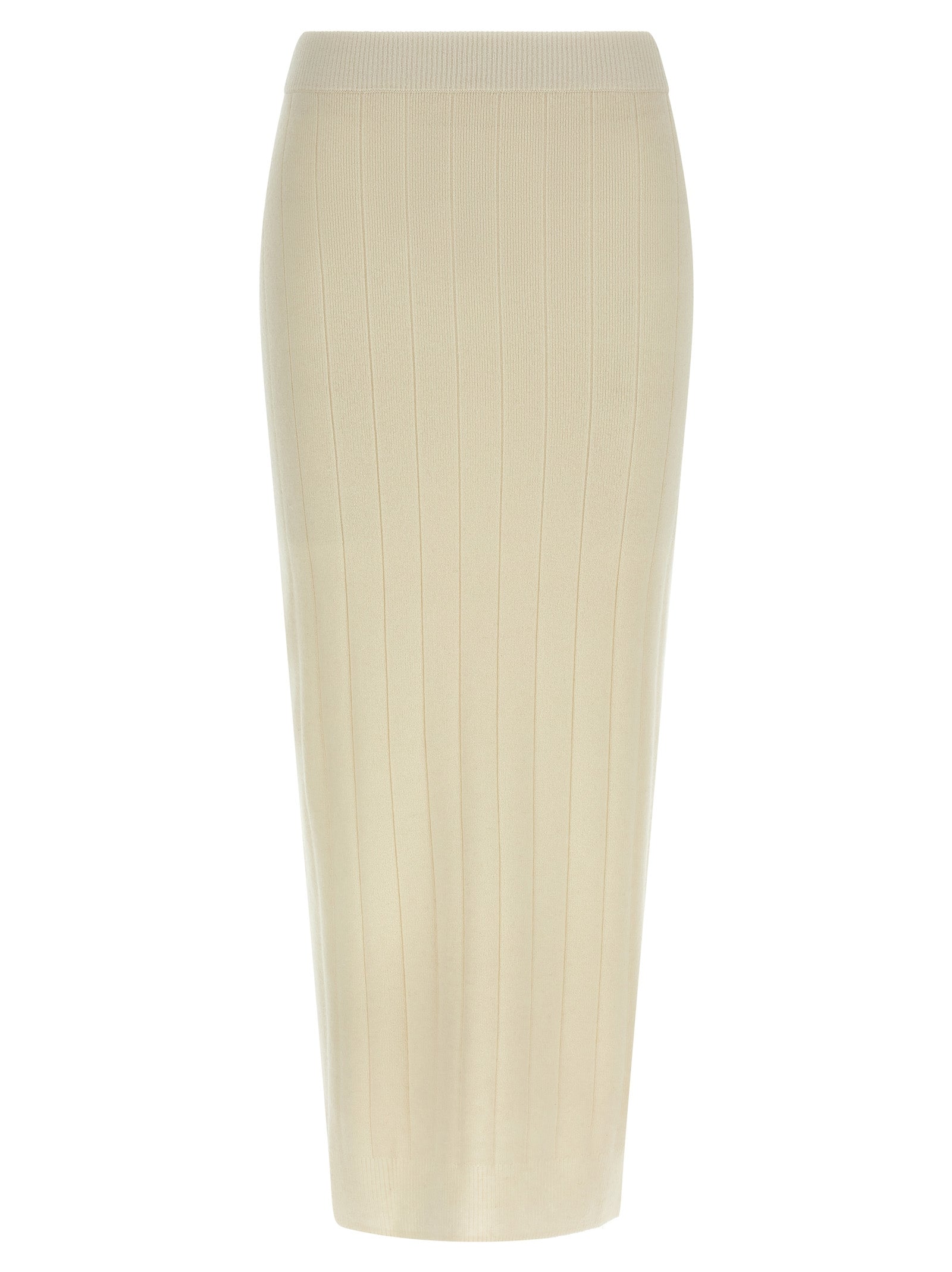 Max Mara White Cashmere Midi Women's Skirt