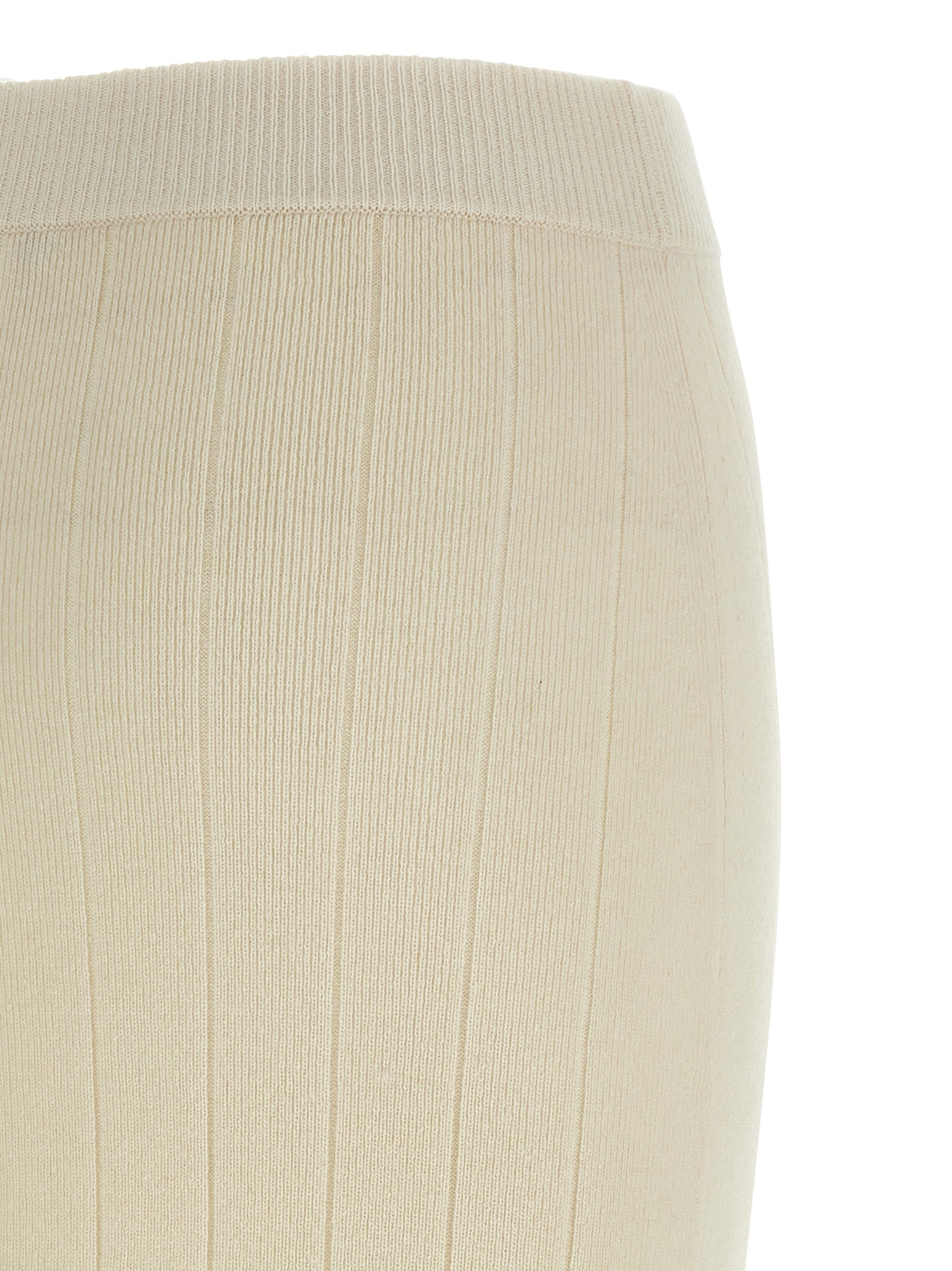Max Mara White Cashmere Midi Women's Skirt