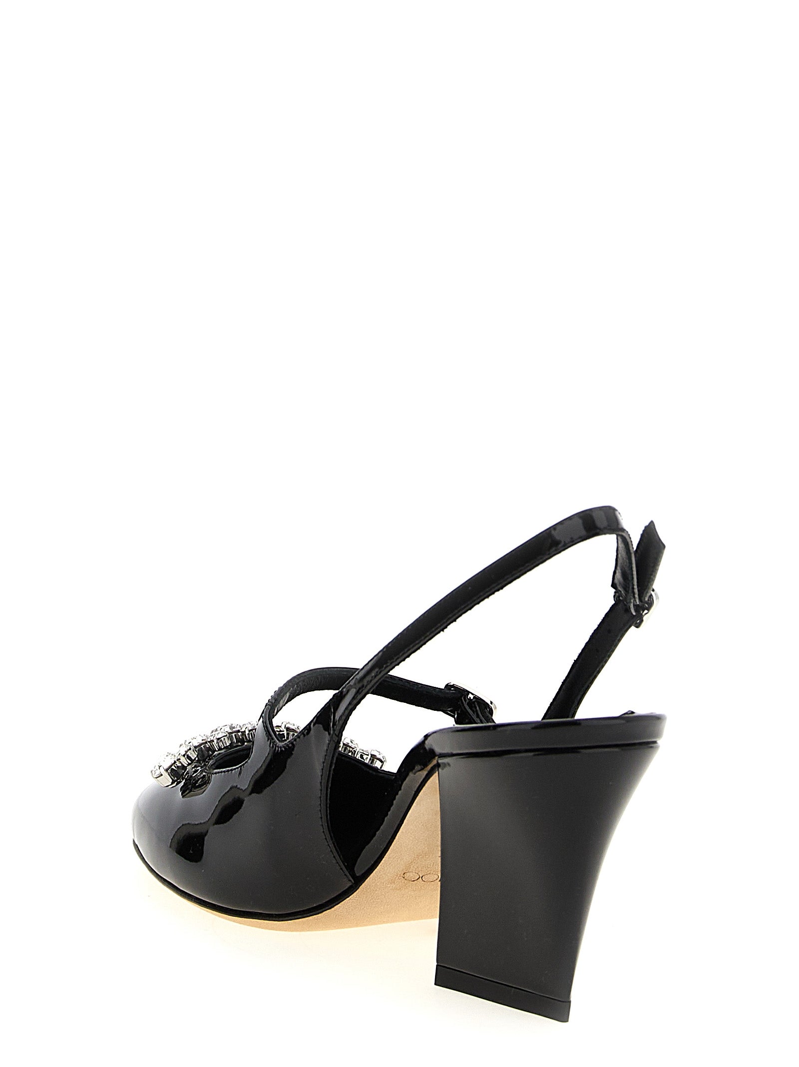 Jimmy Choo Black Leather Mid Heel Women's Pumps