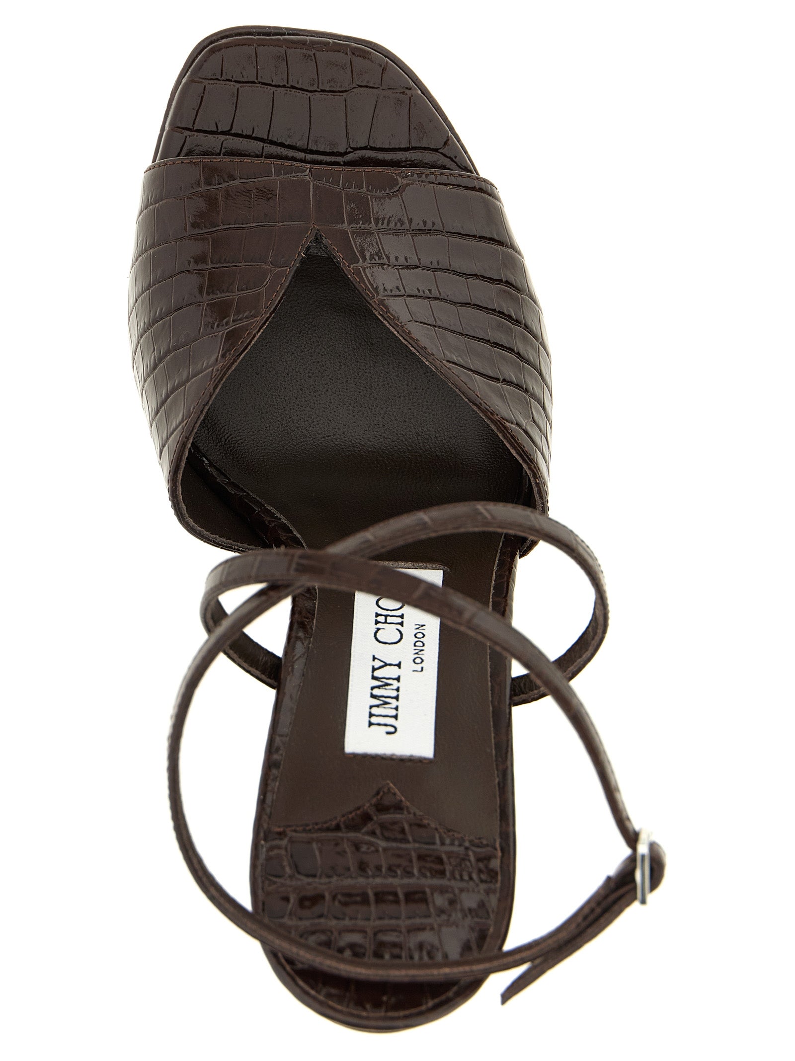 Jimmy Choo Brown Leather Stiletto Heel Women's Sandals