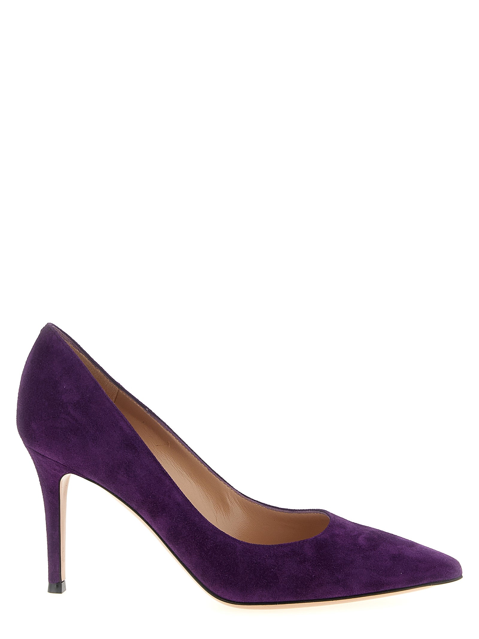 Gianvito Rossi Purple Suede Leather High Heel Women's Pumps