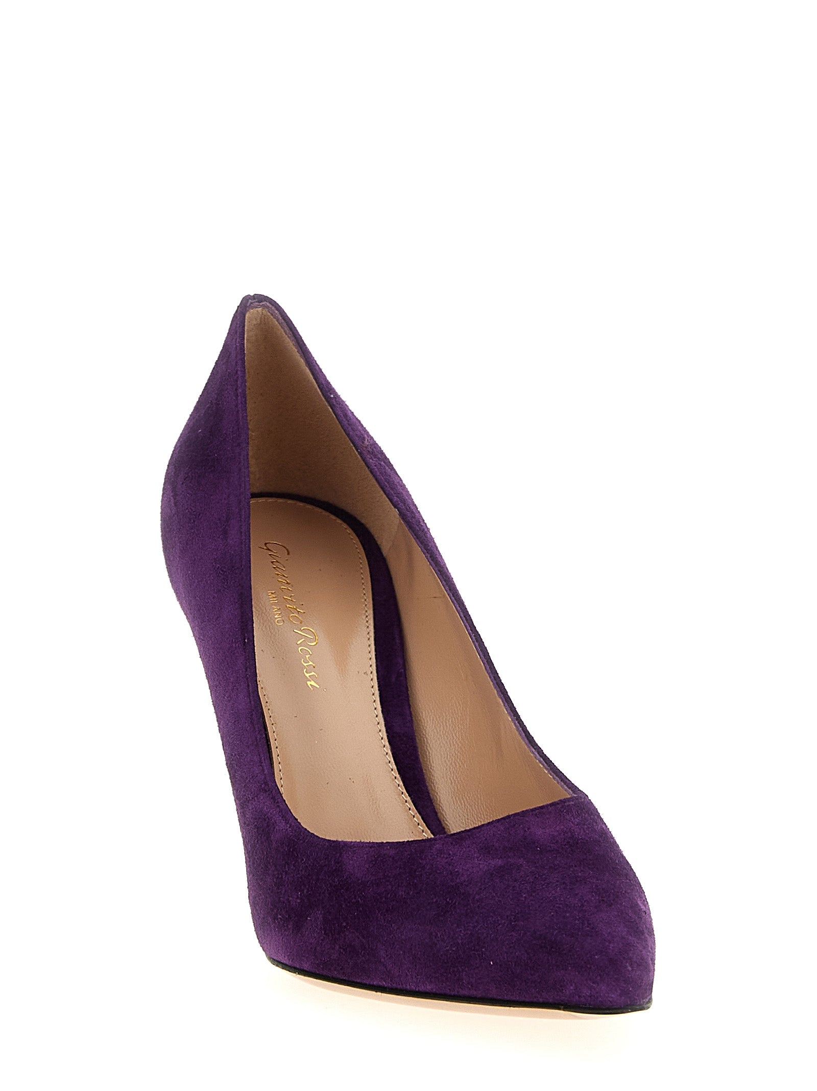 Gianvito Rossi Purple Suede Leather High Heel Women's Pumps